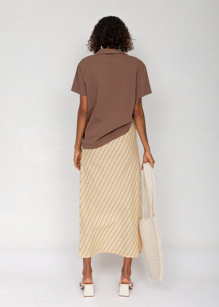 Julia Striped skirt Yellow/Brown
