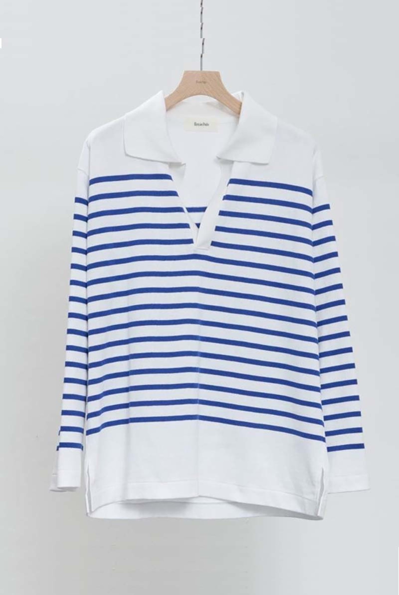 Basque border skipper L/S knit Navy/White