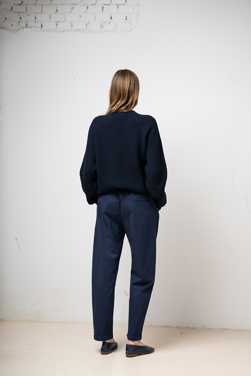Paul Heavy cotton relaxed trouser Navy