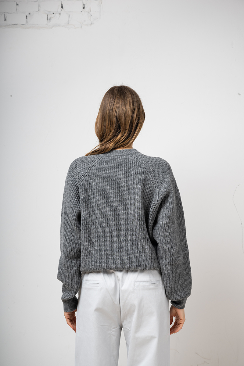Jane Classic knitted rib sweater Drakkar