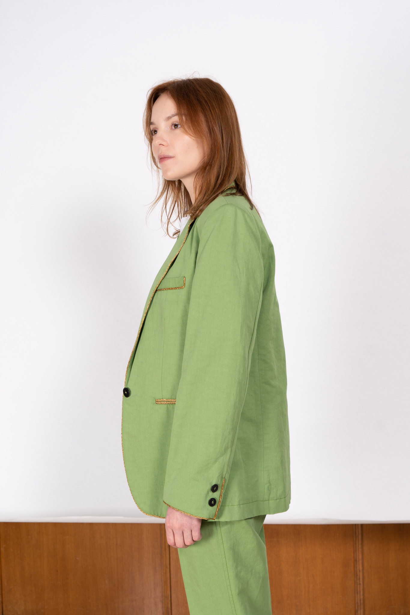 Forte Forte Cotton linen twill sartortial jacket Green