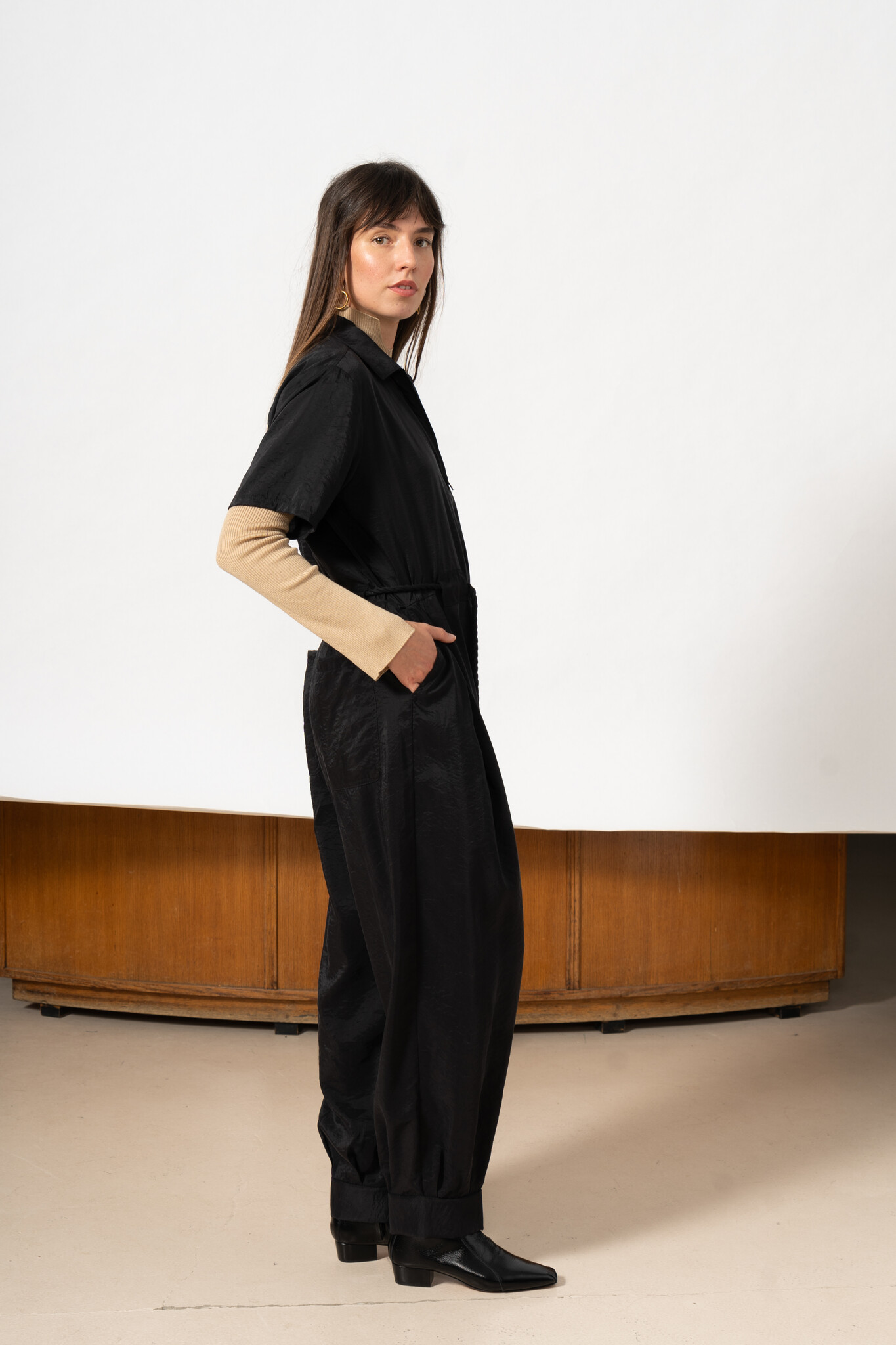 Poppy Linen Jumpsuit Black