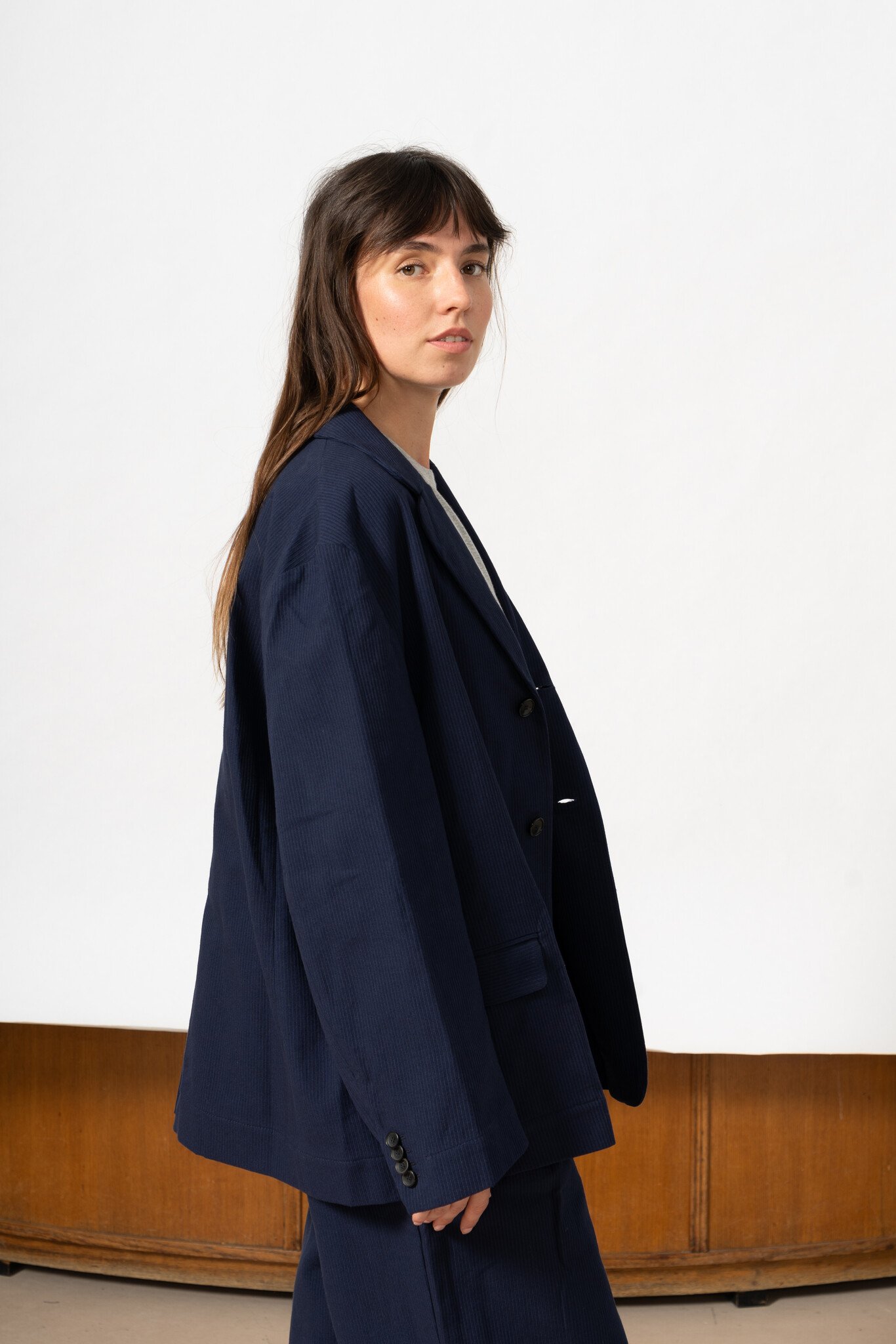 COS Oversized blazer in dark blue