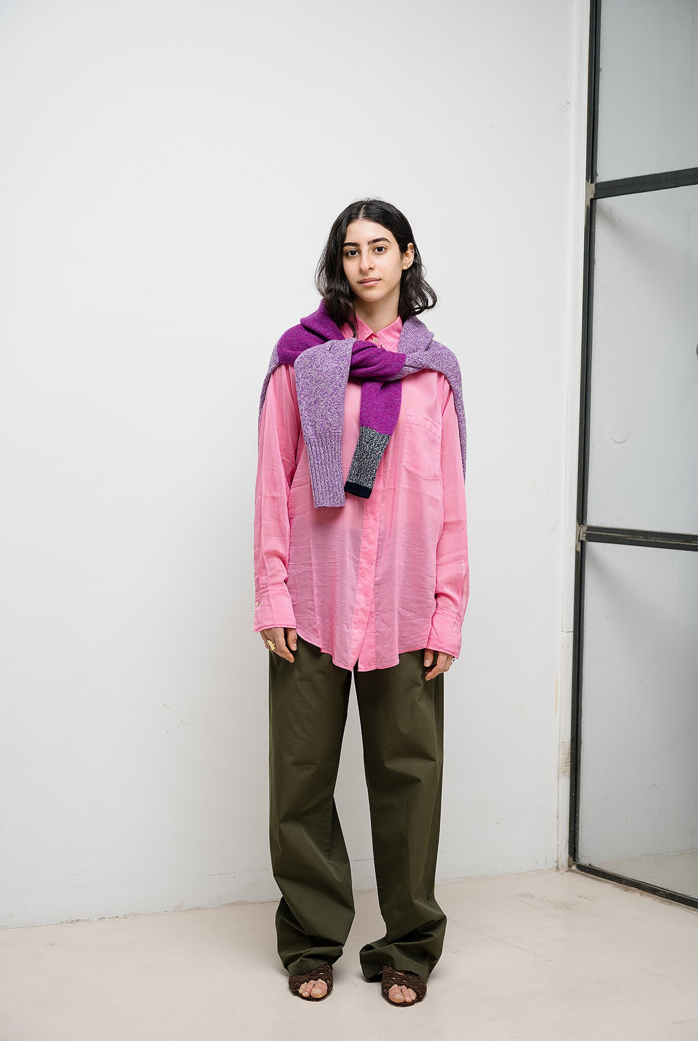 Cotton silk voile oversized shirt Emotion