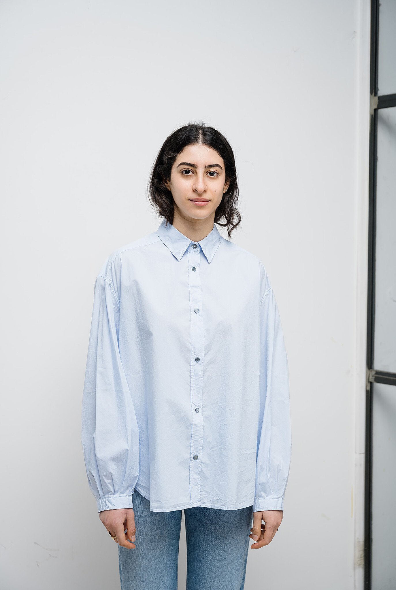 Cotton poplin shirt Sky Blue