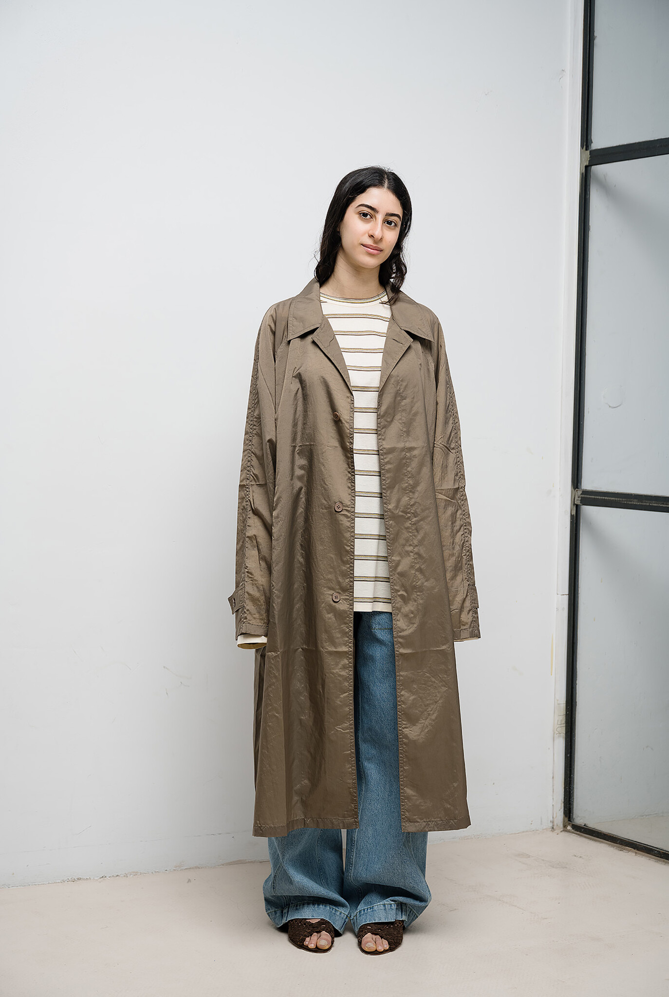 Flood nylon coat Mid Beige