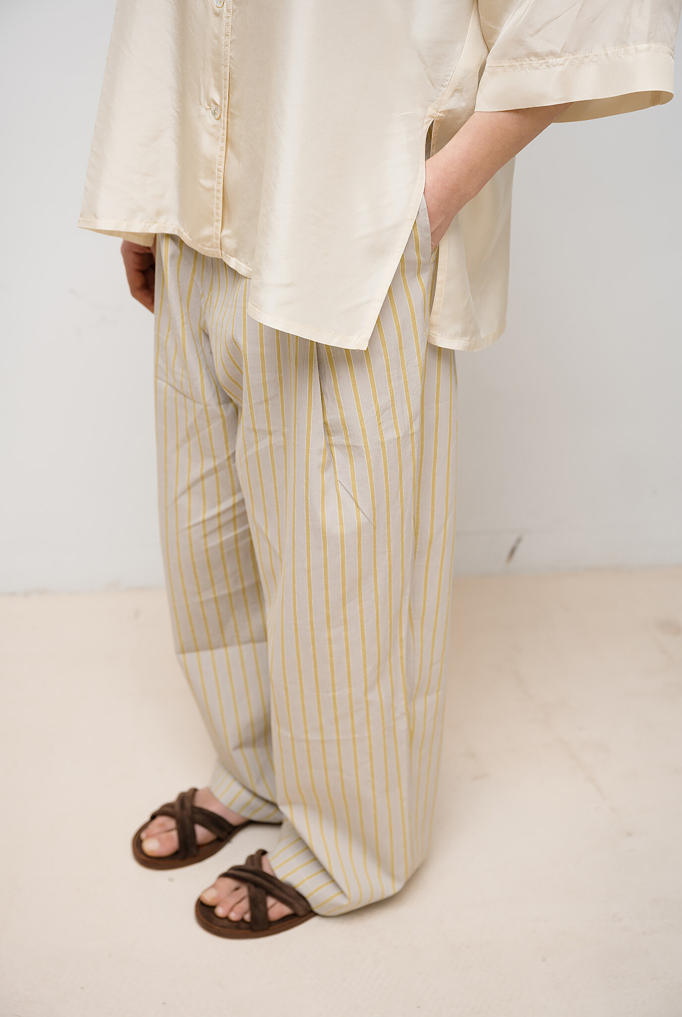 Georgia trouser sun/grey stripe