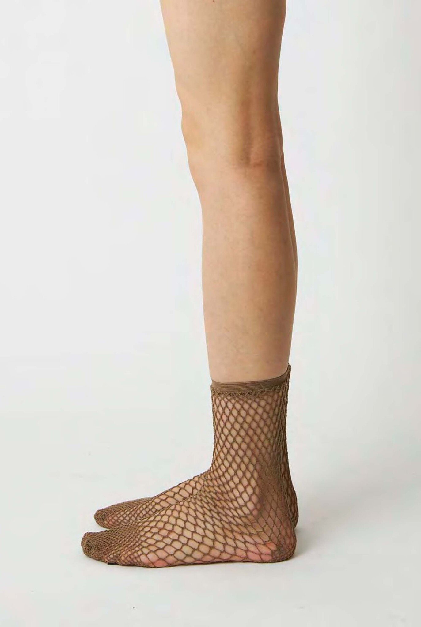 Fishnet socks Khaki Brown