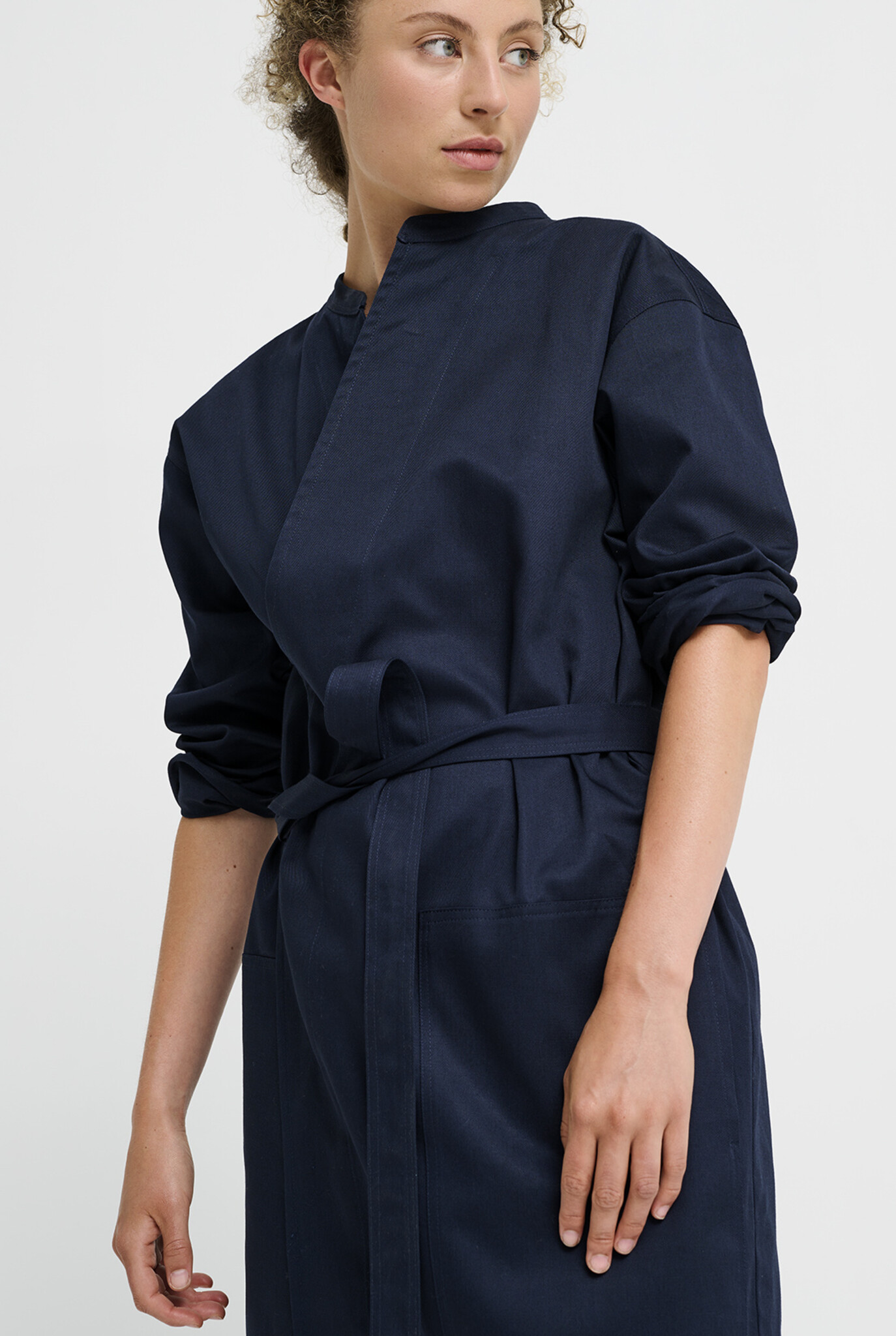 Dusty coat Navy Cotton