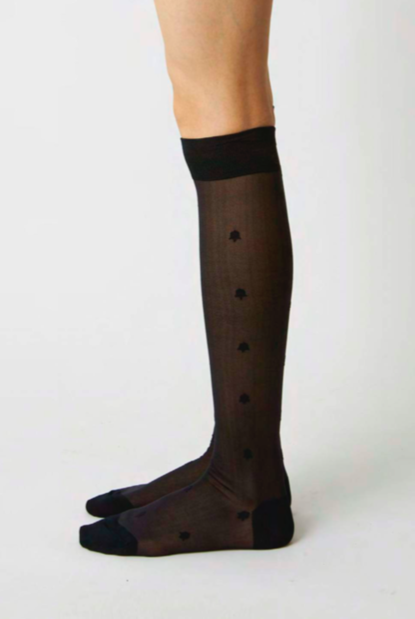 Small Flower Stocking Black