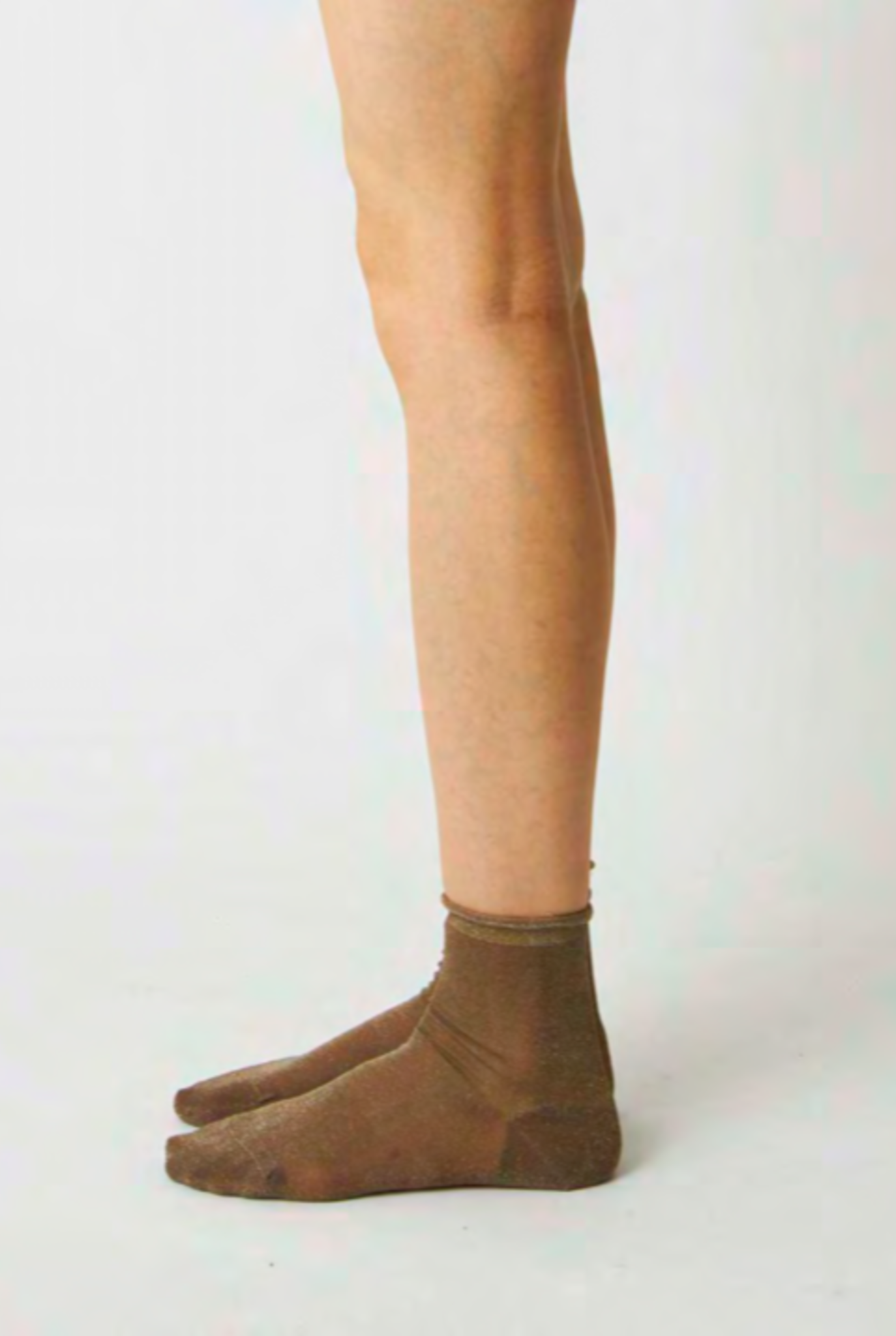 Lurex Sheer socks Khaki Brown