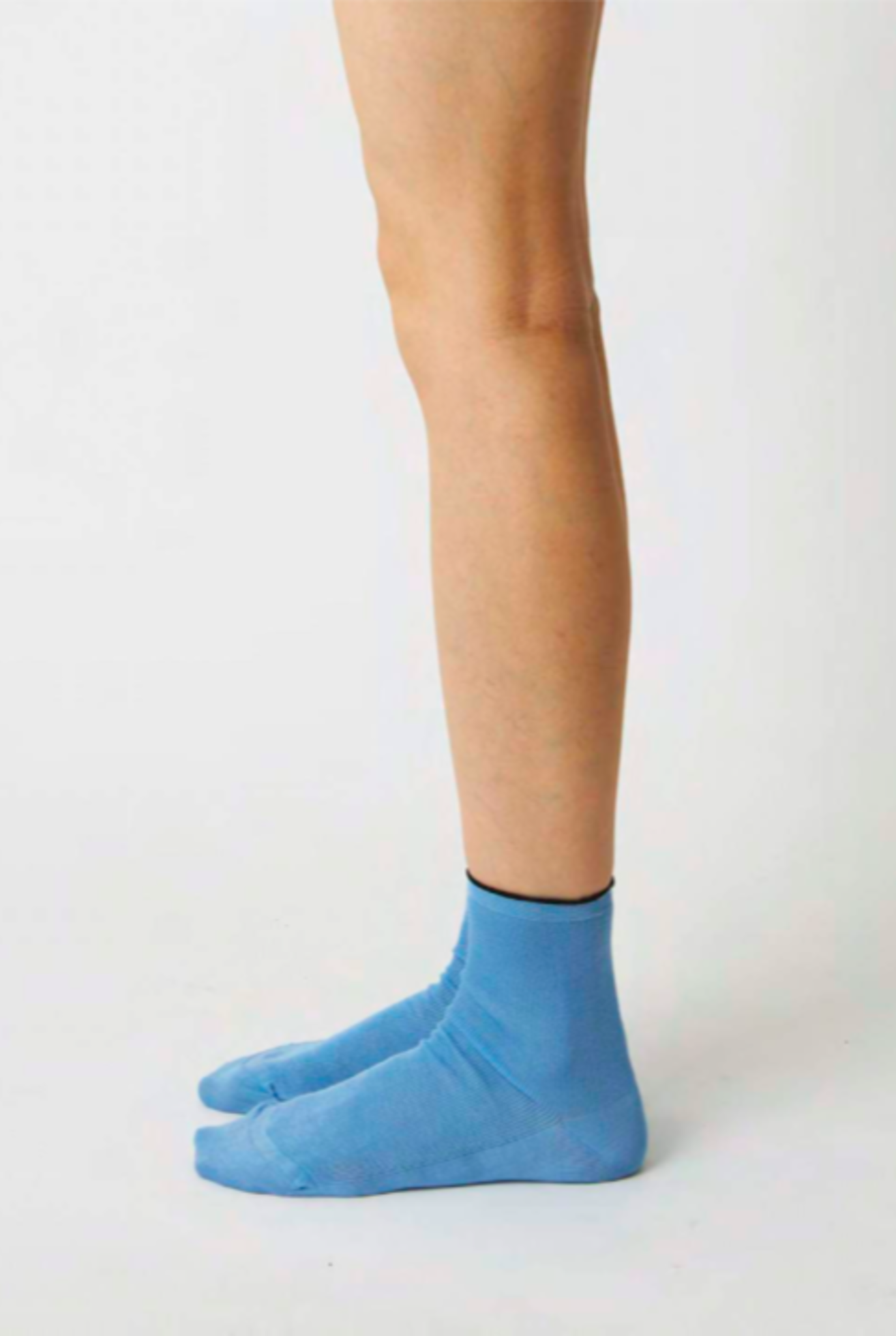 Fine Ribbed Basic Socks Blue