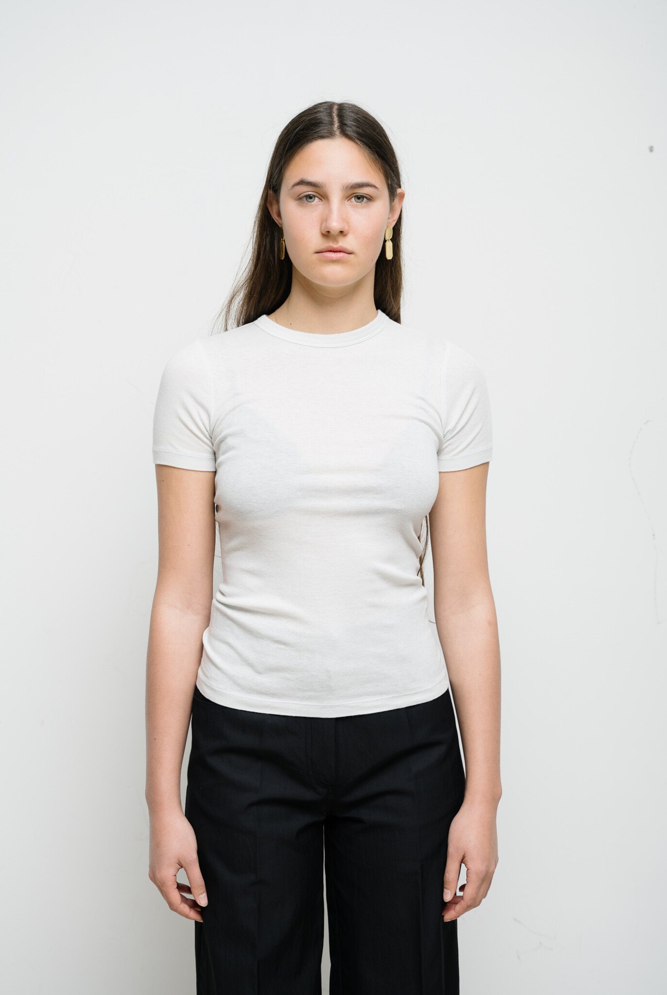 Cotton Silk Basic T-shirt Fog Grey