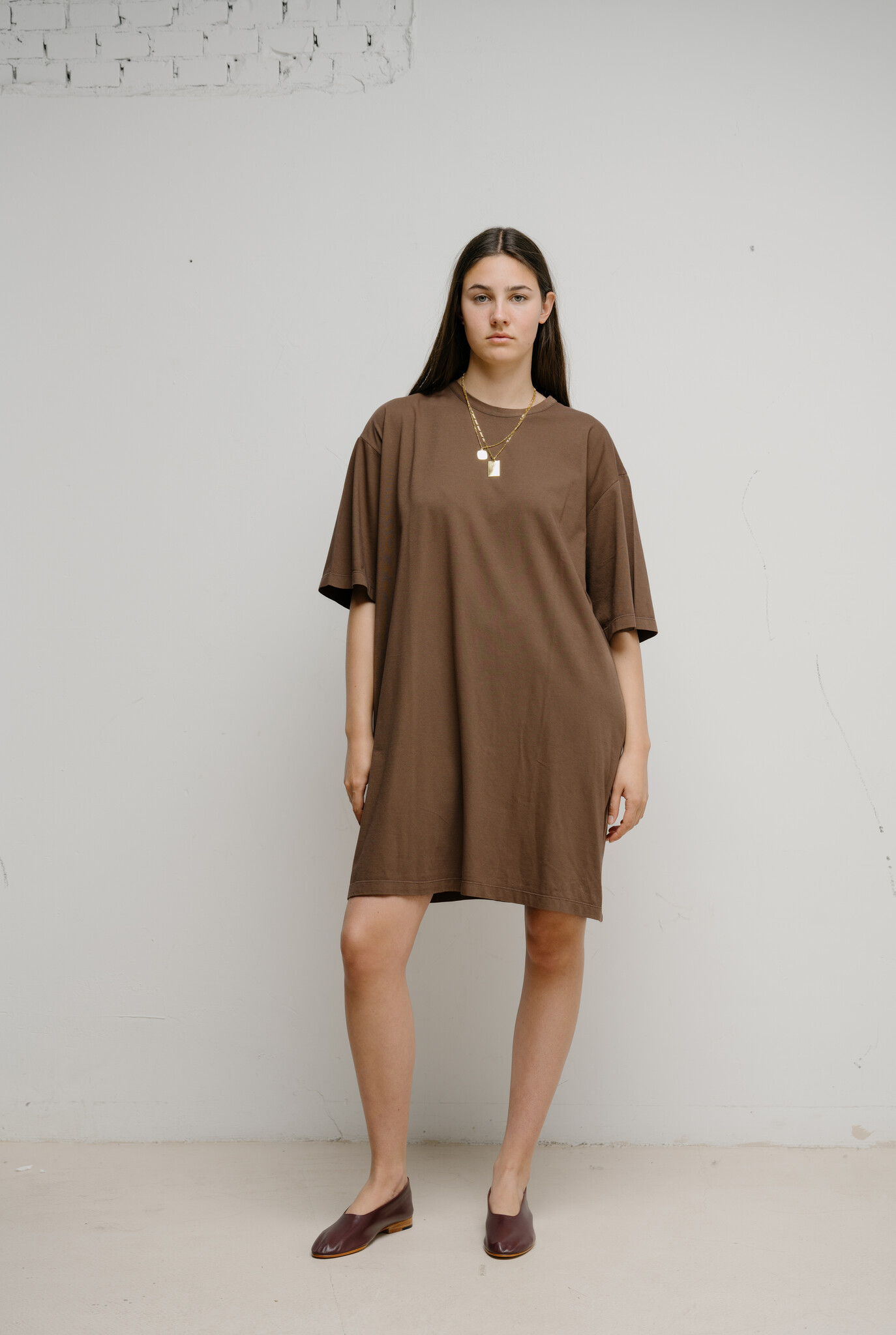 T-shirt Dress Gertrudis Brown