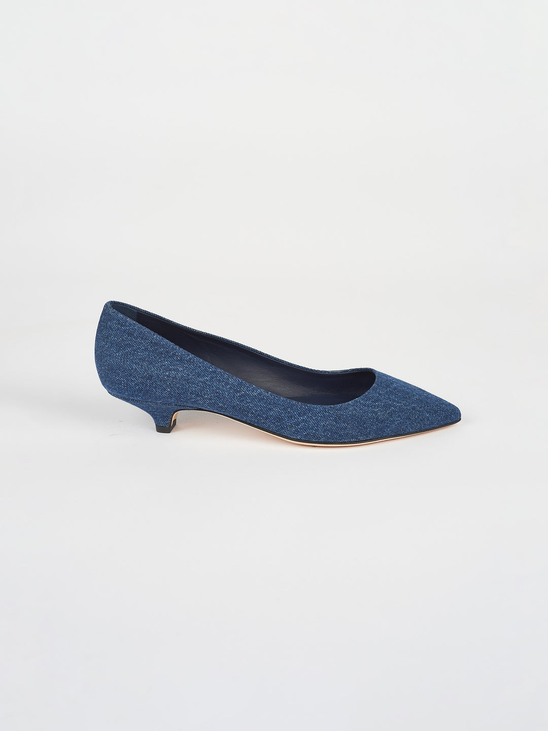 CUTEHEELS Modieuze vintage kitten hak puntige denim kniehoge
