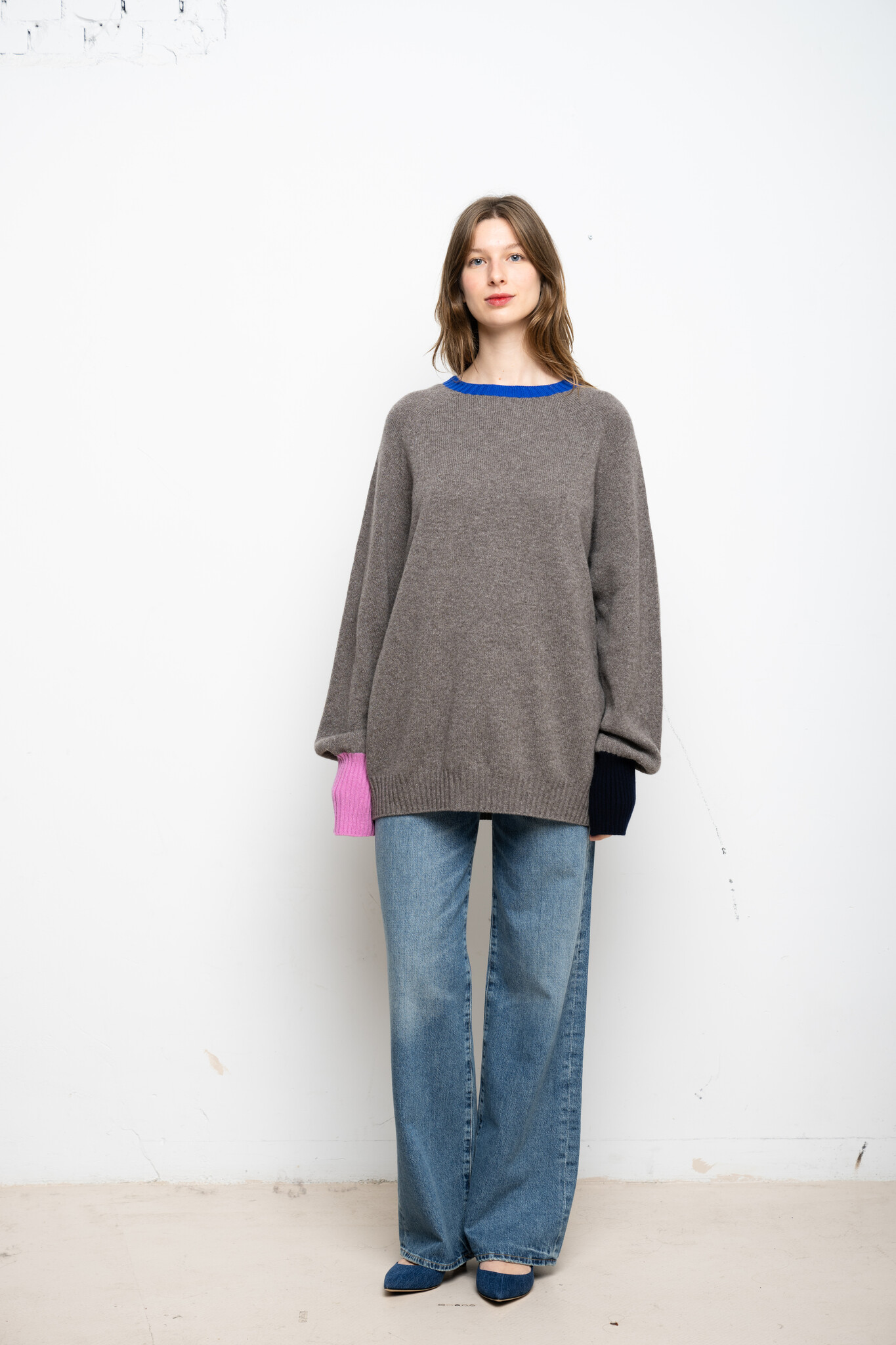 La Fetiche Bryan lambswool sweater Grey Blue Pink Navy Objet Trouve