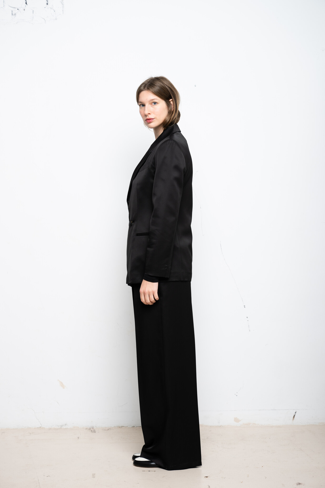 Viscose wool tuxedo jacket Nero