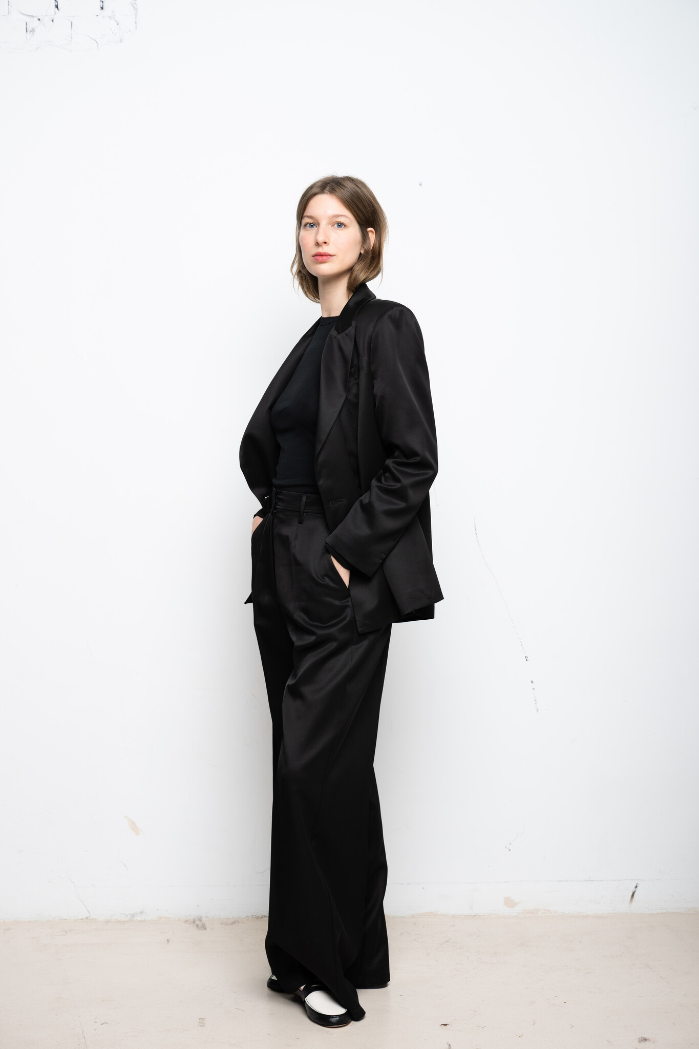 Viscose wool tuxedo jacket Nero