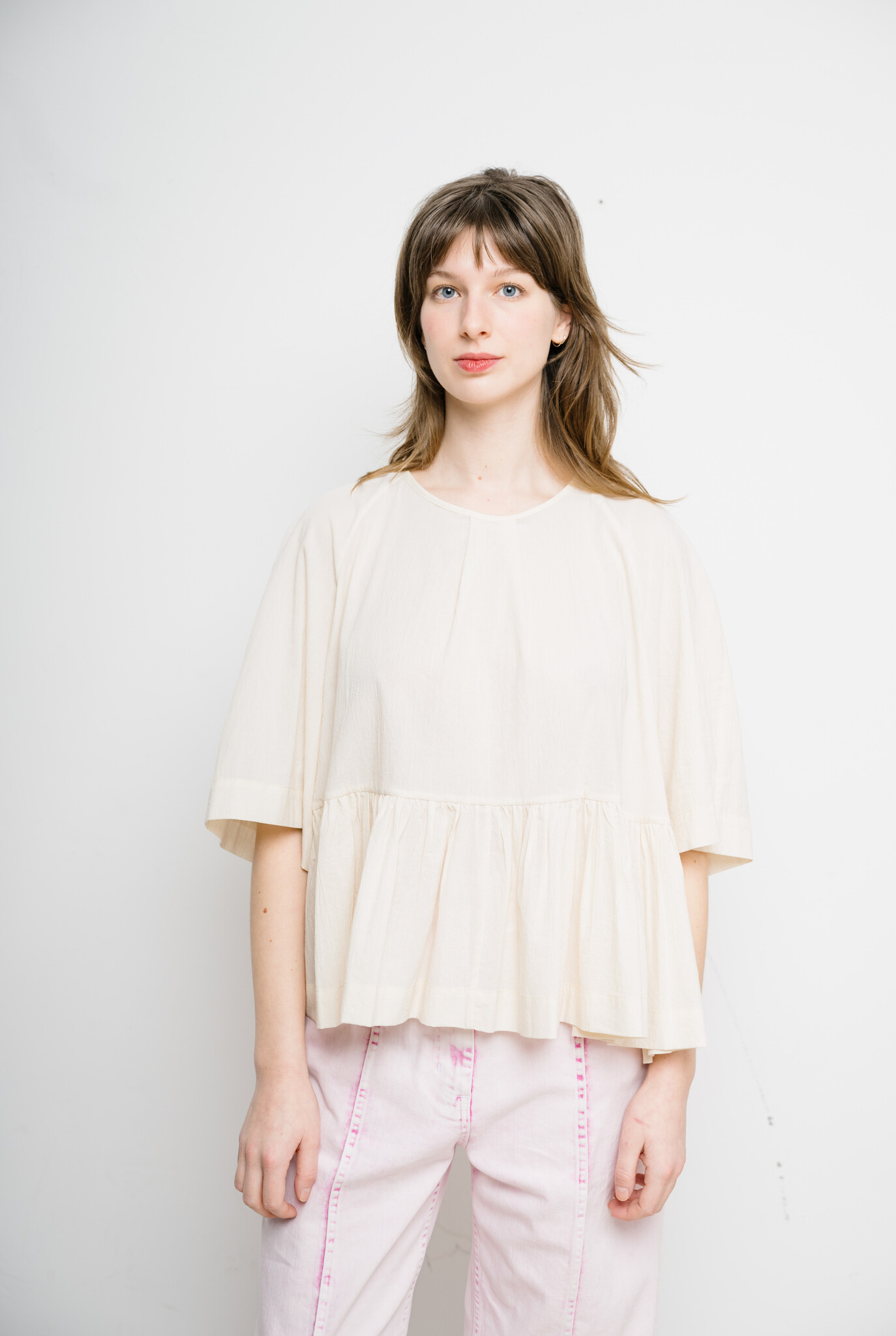 Cotton Crepe Delilah Top Chalk
