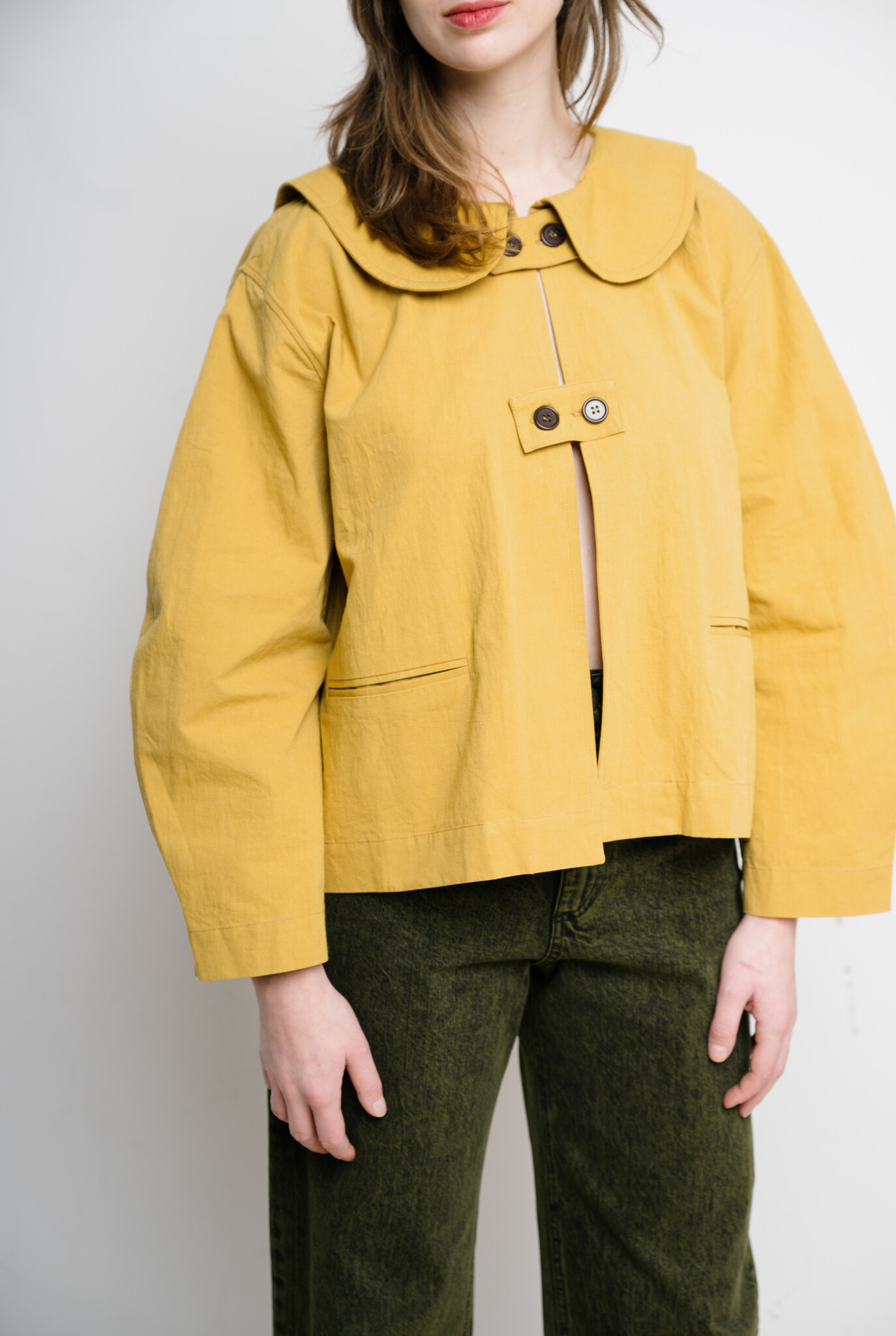 Japanese Cotton And Hemp Ellie Jacket Mustard