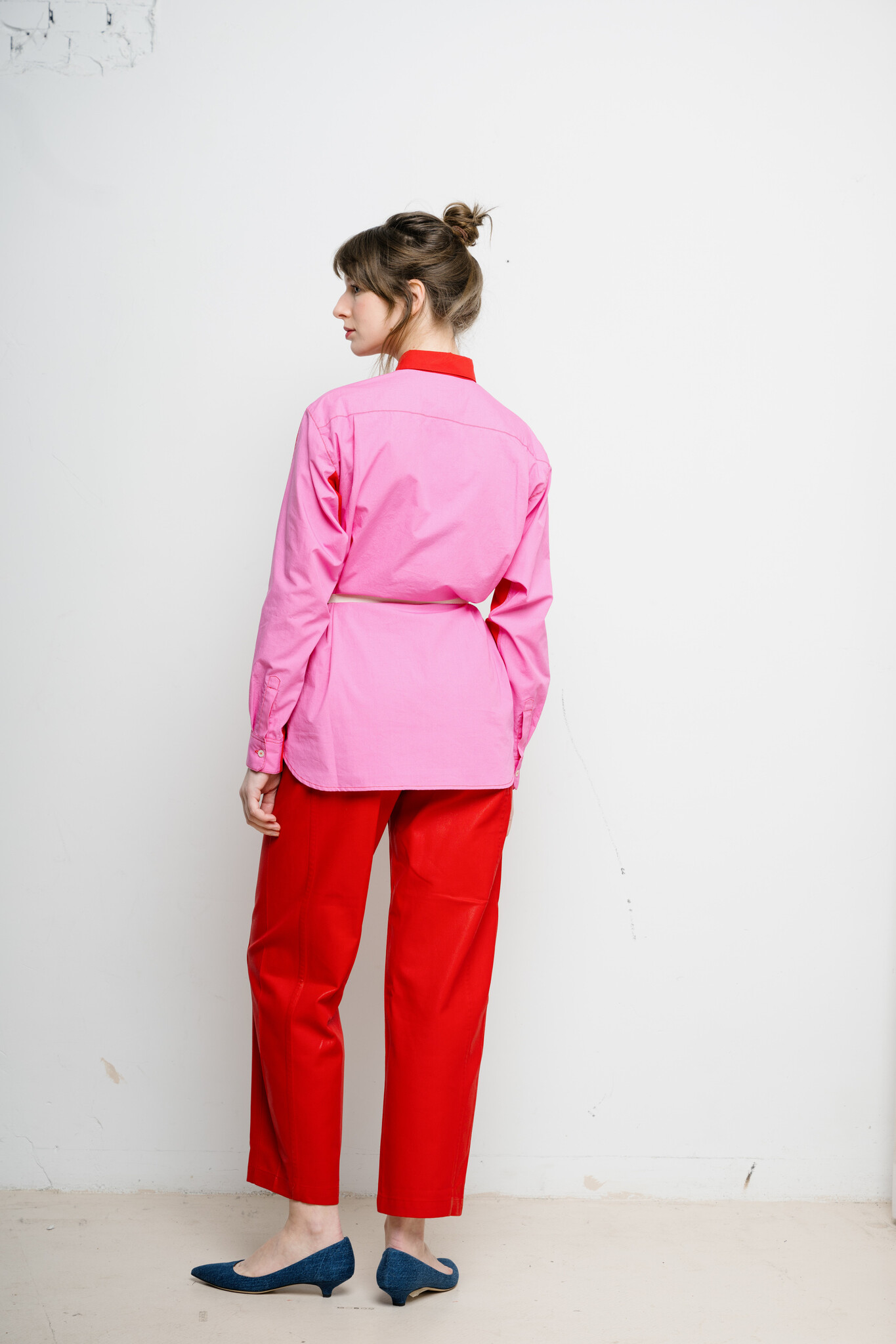 June Patched Shirt Lipstick Red / Pink