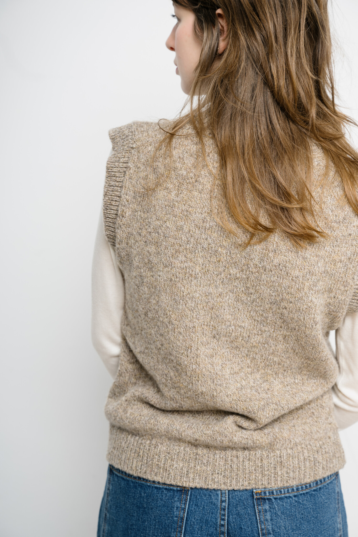 Shetland Argyle Tank Dark Beige & Brown