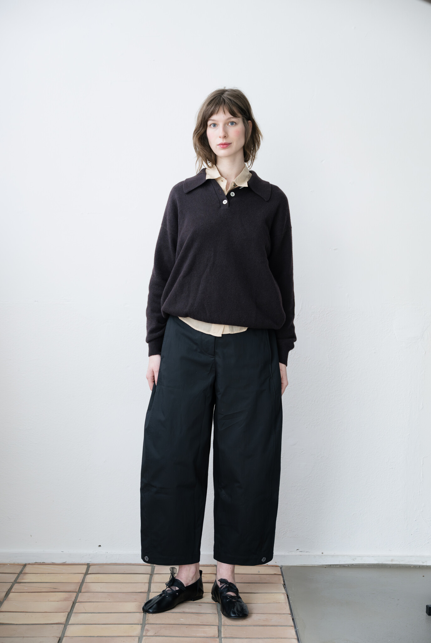 Edith Plain Polo Dark Brown