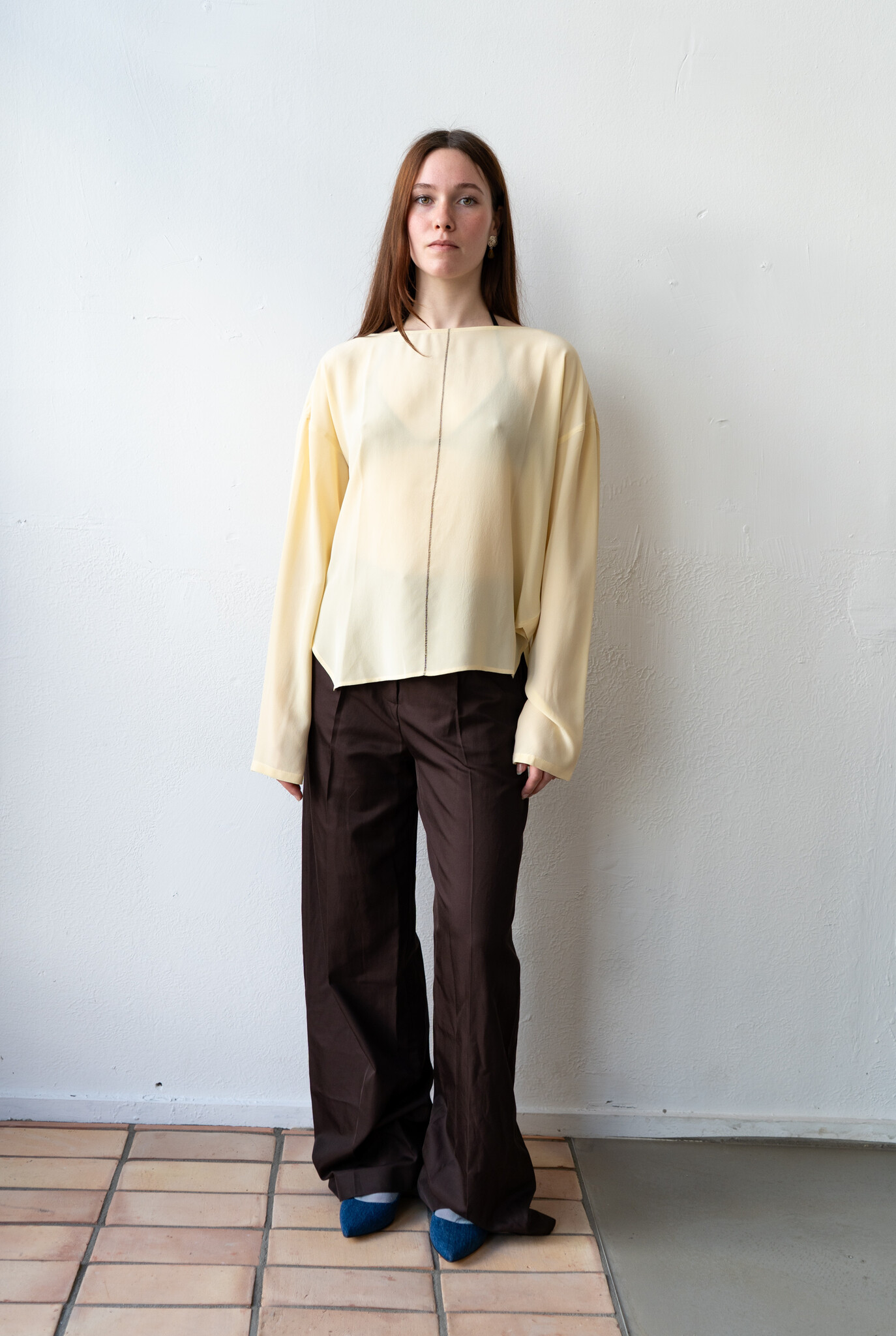 Barter top sandwashed silk mascapone