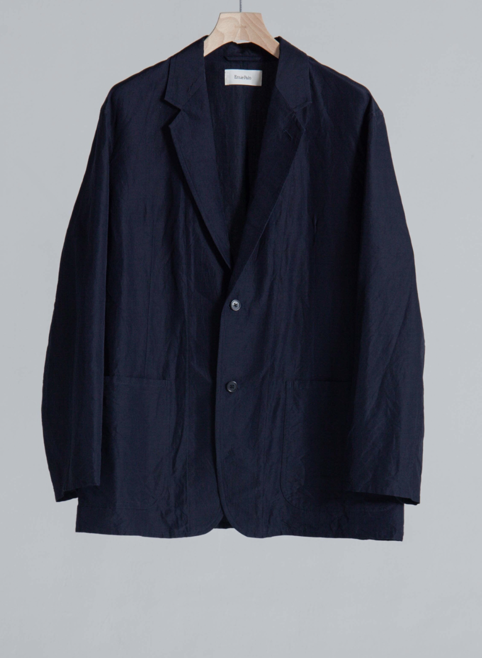 Ernie Palo 23aw No Collar Jacket ネイビー Ernie Palo 23aw No Collar Jacket ネイビー