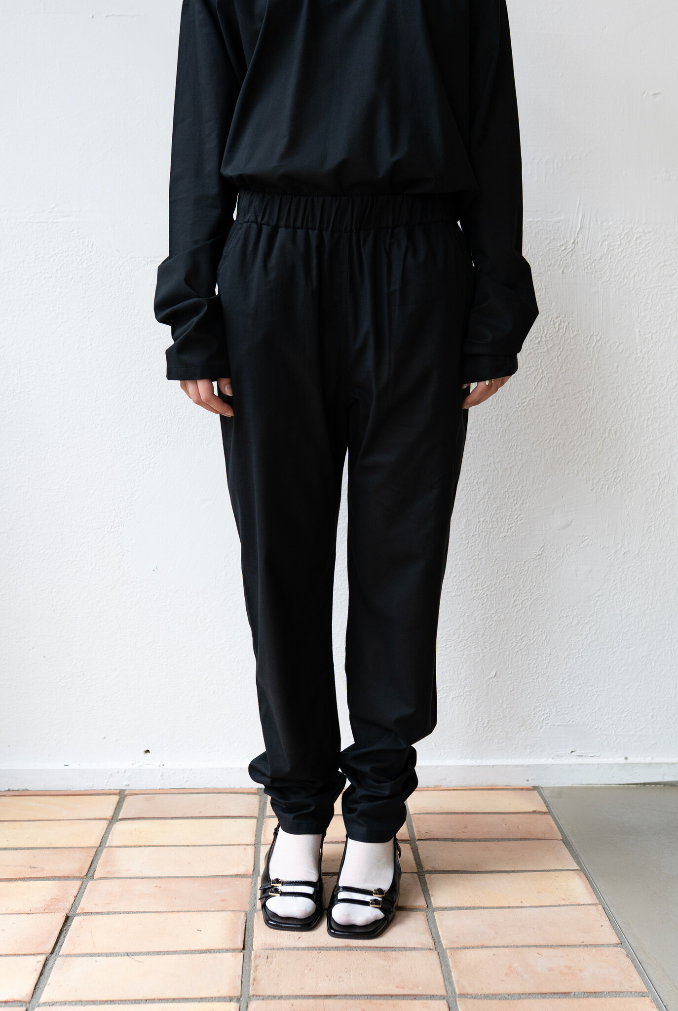 42 Black Voile Cotton Pants