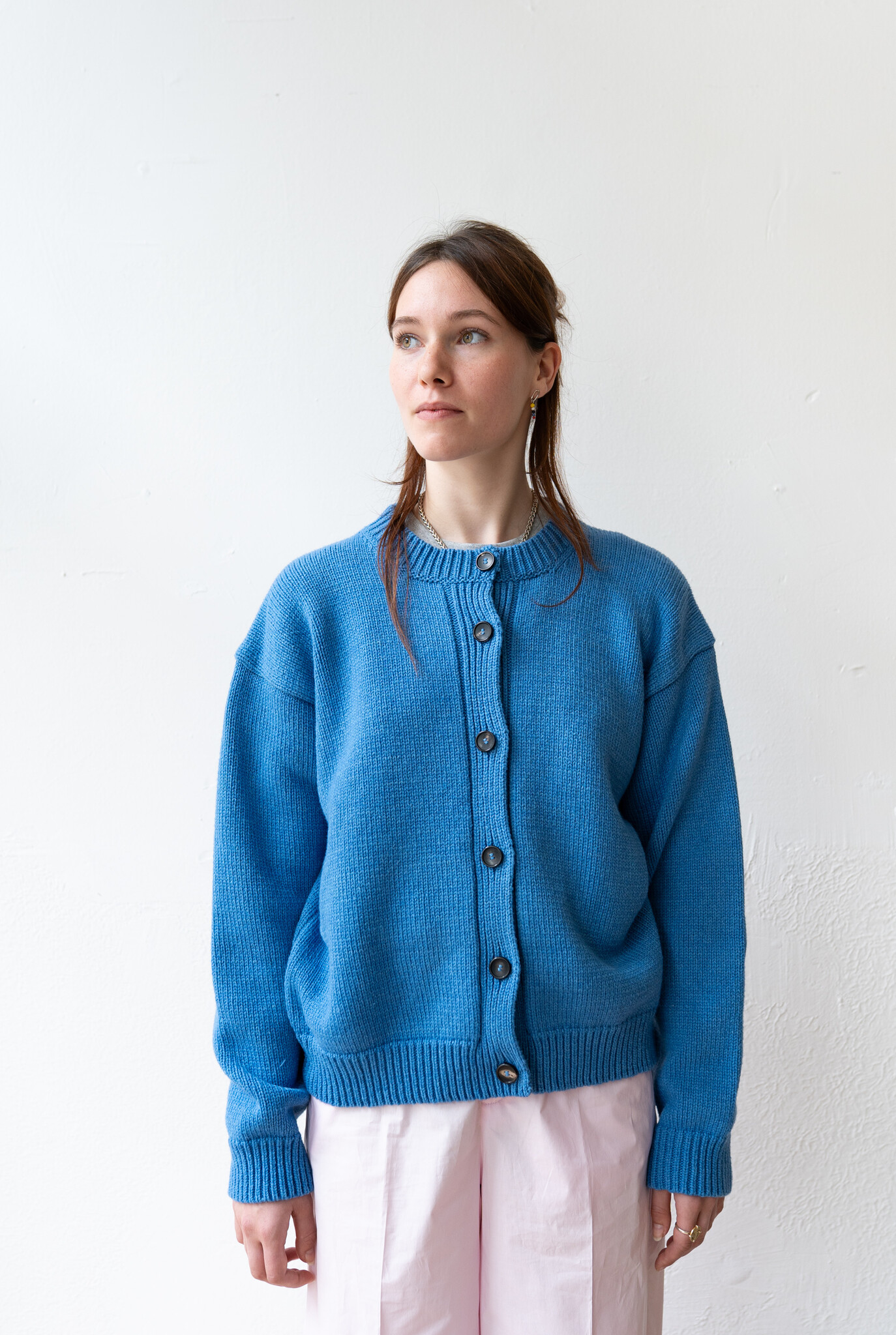 British Wool/Cotton Rosa Cardigan Hyacinth