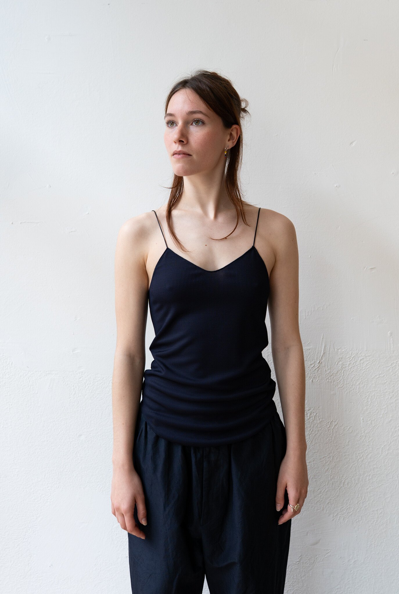 Chic Ribbed Viscose Straps Top Nuit