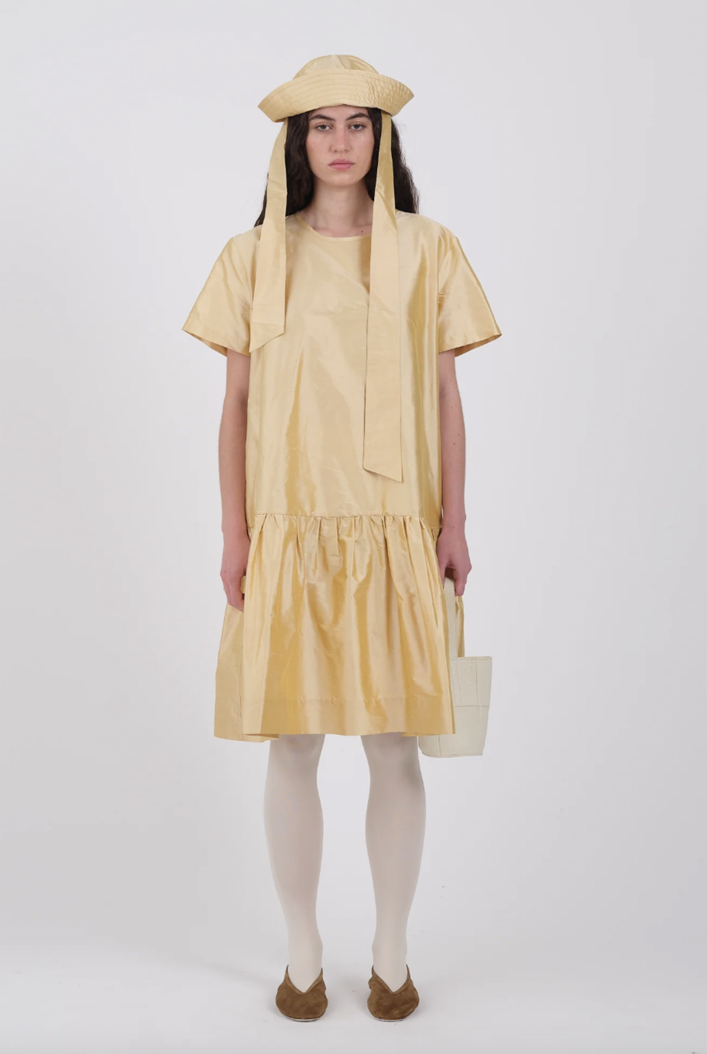 Silk Dupion Maggie Dress Custard