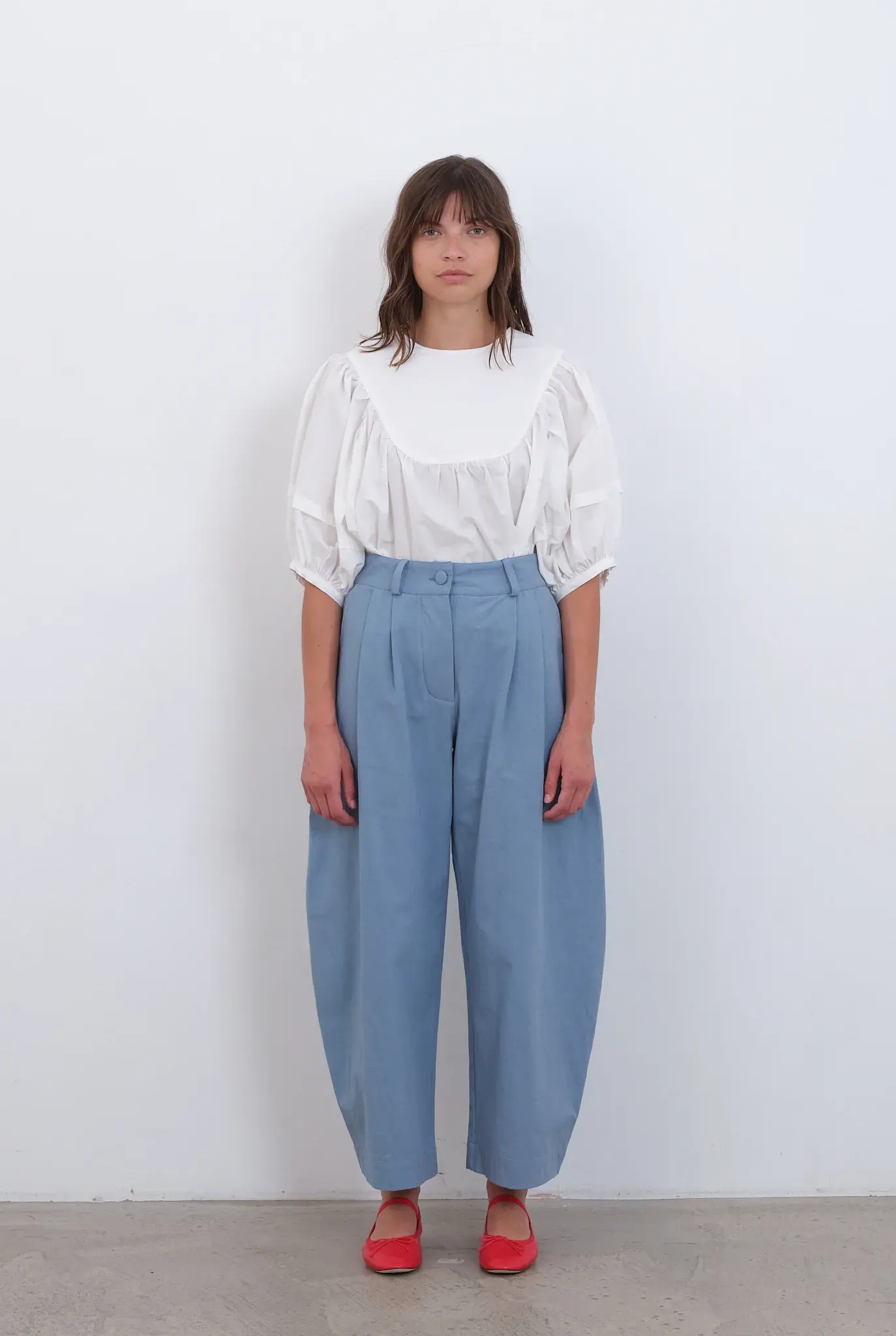 Japanese Cotton Canvas Robyn Trouser Canyon Blue