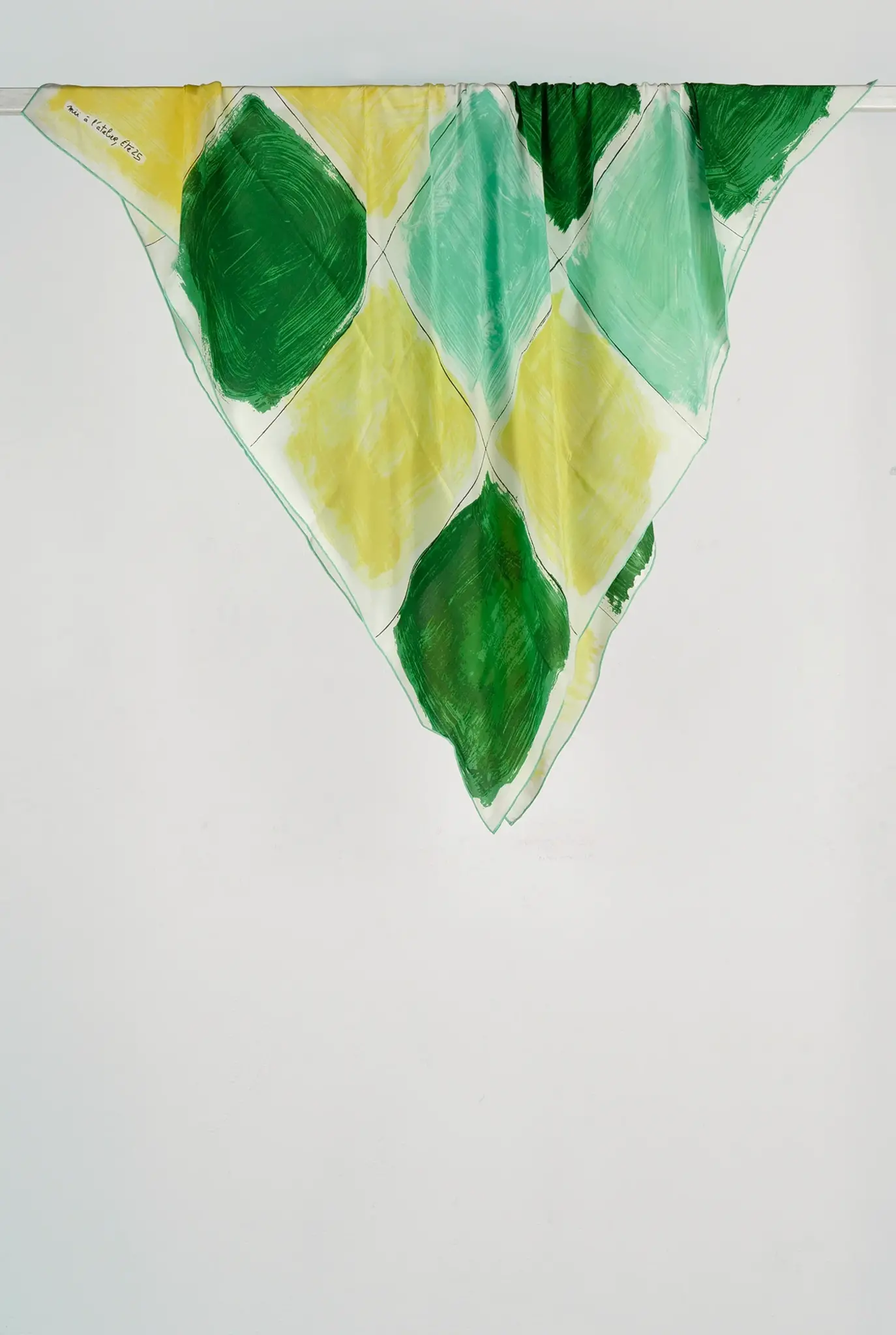 Printed Twill Silk Scarf Moss Green