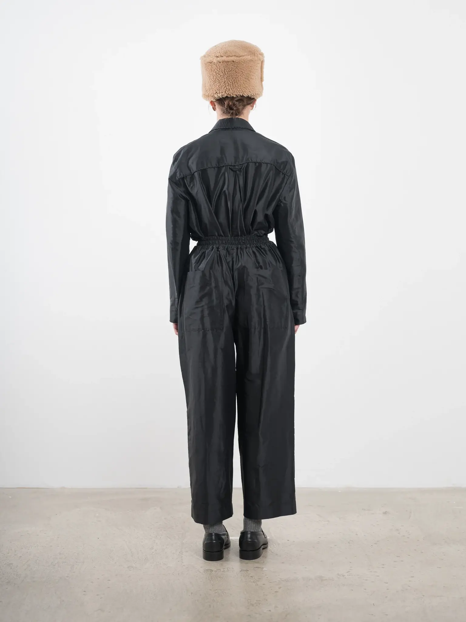 Silk Dupion Luna Trouser With Trim Black