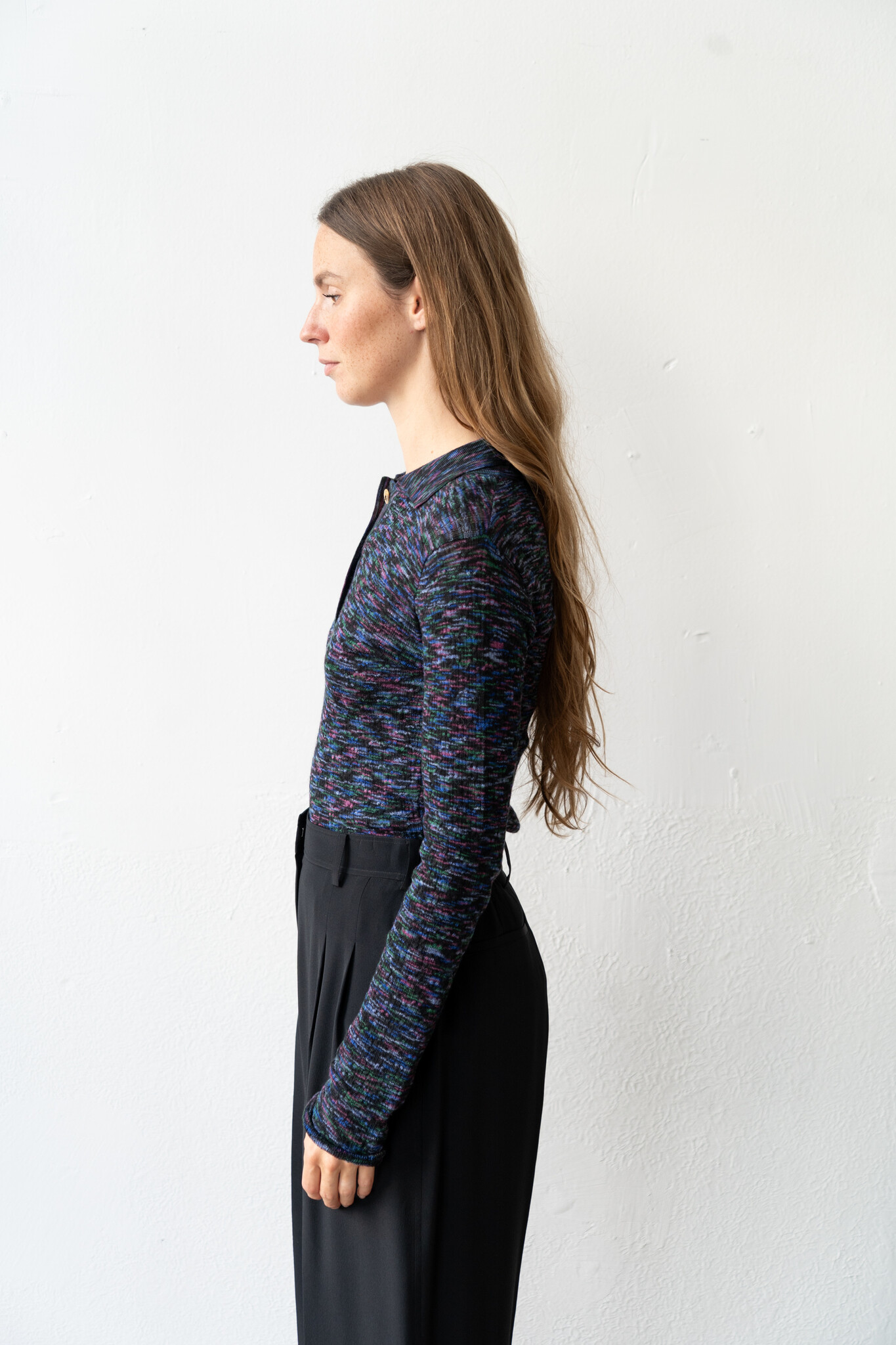 Avril Polo Black Multi Spacedye