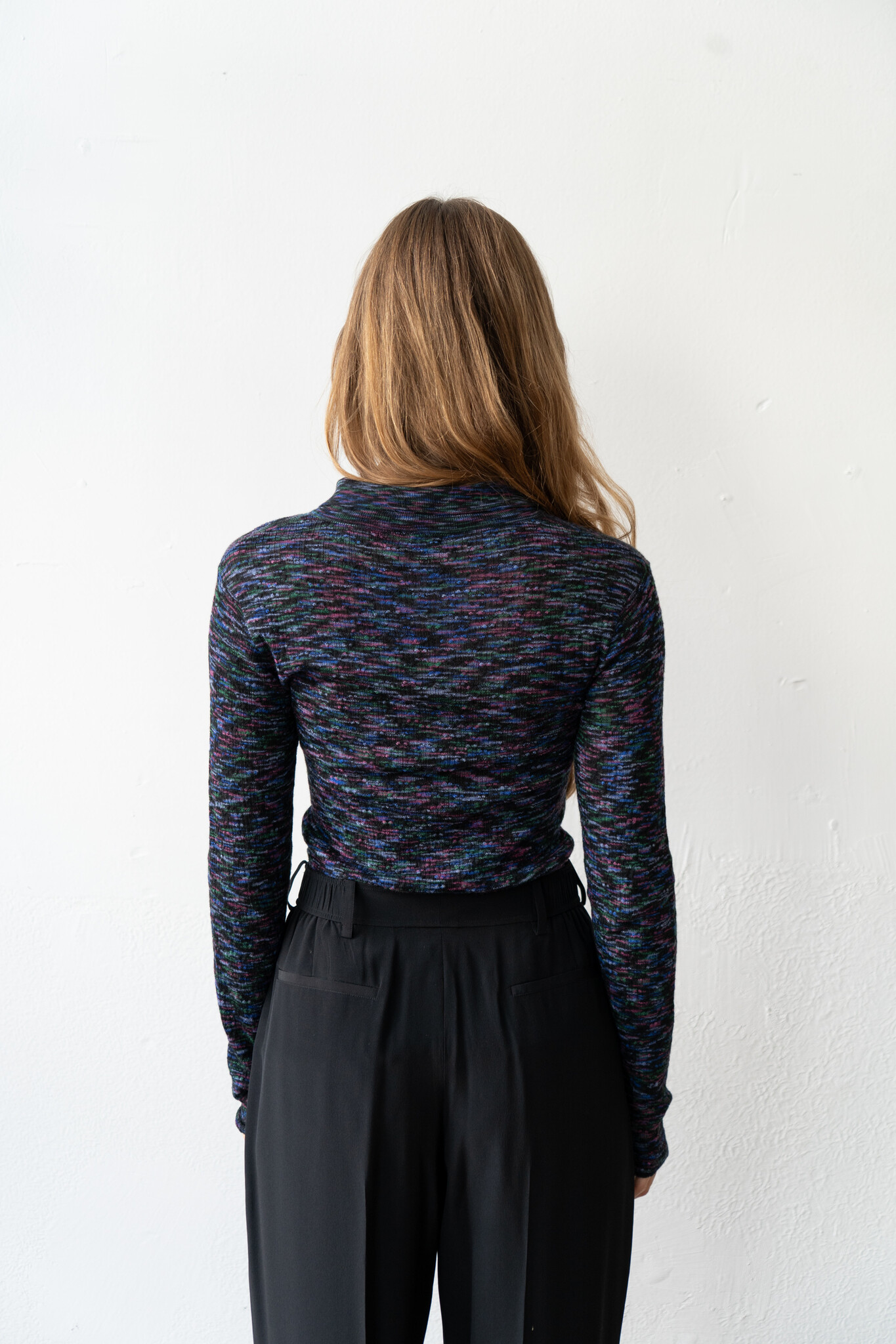 Avril Polo Black Multi Spacedye