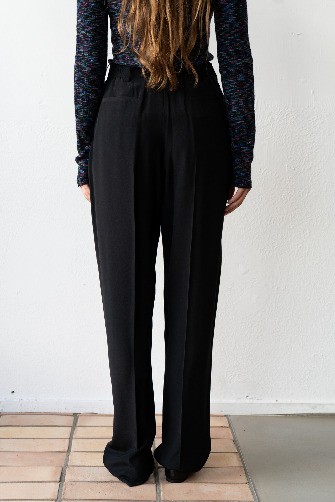 Tarn pant crepe de soie black