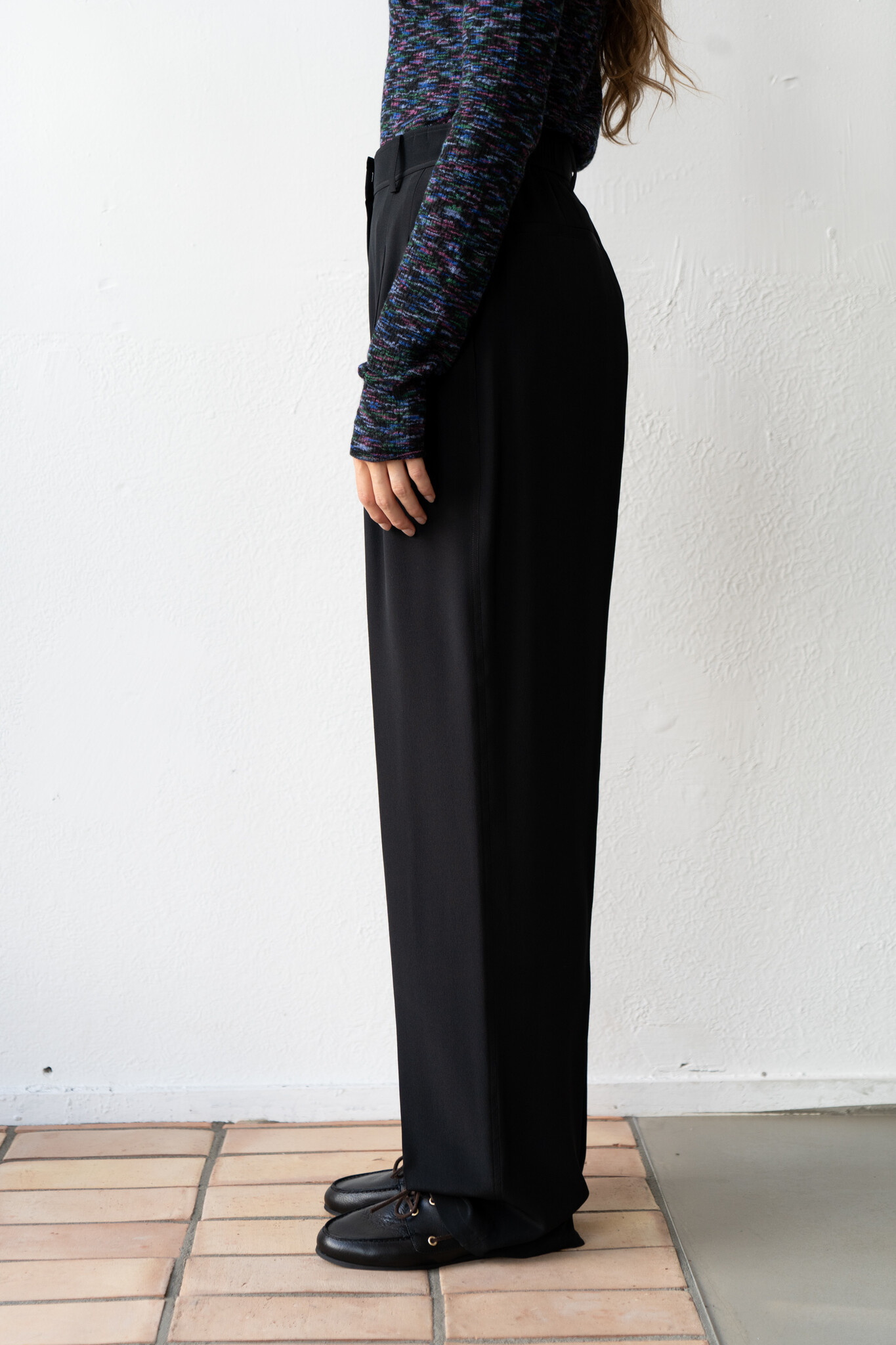 Tarn pant crepe de soie black
