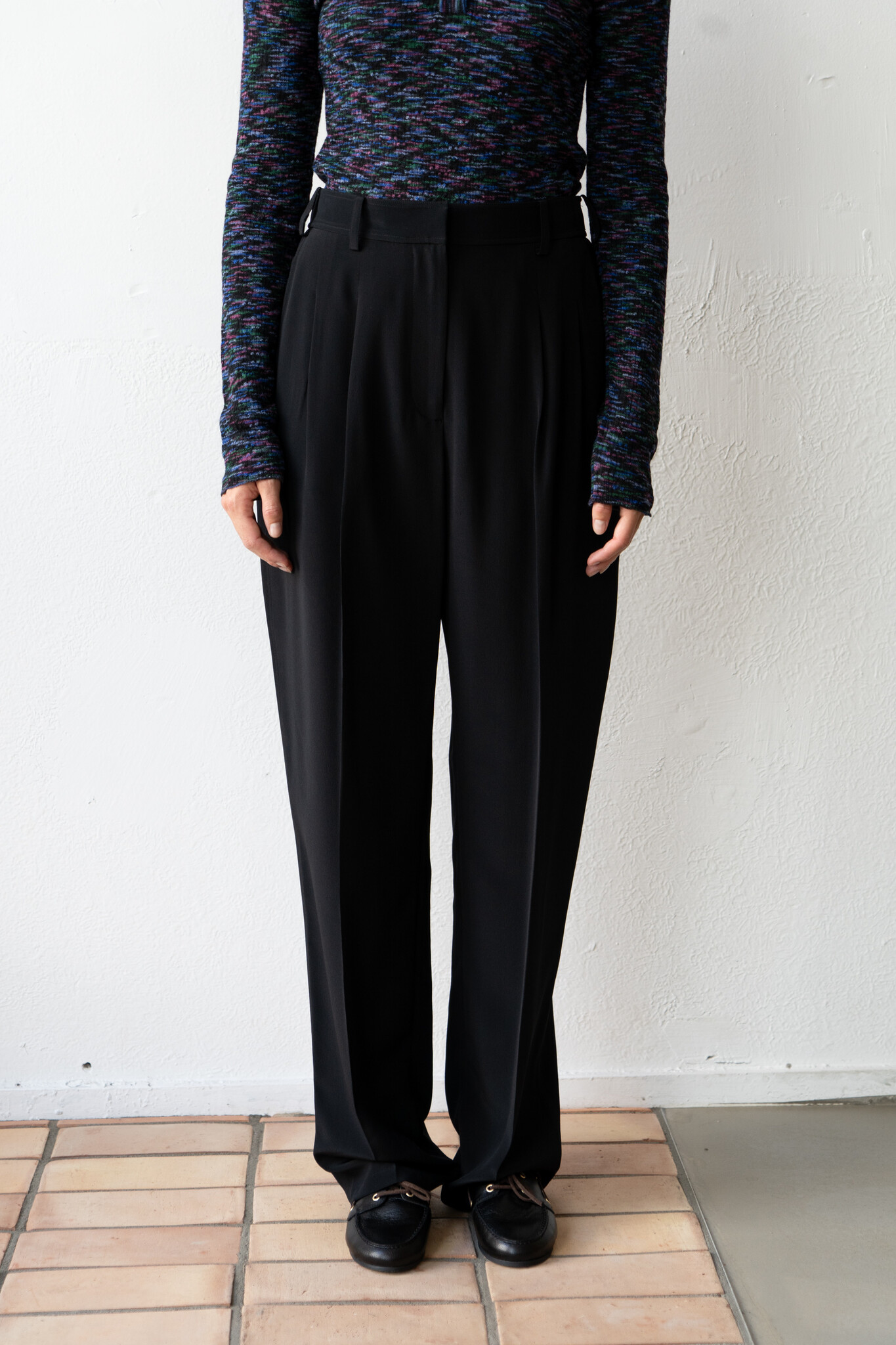 Tarn pant crepe de soie black
