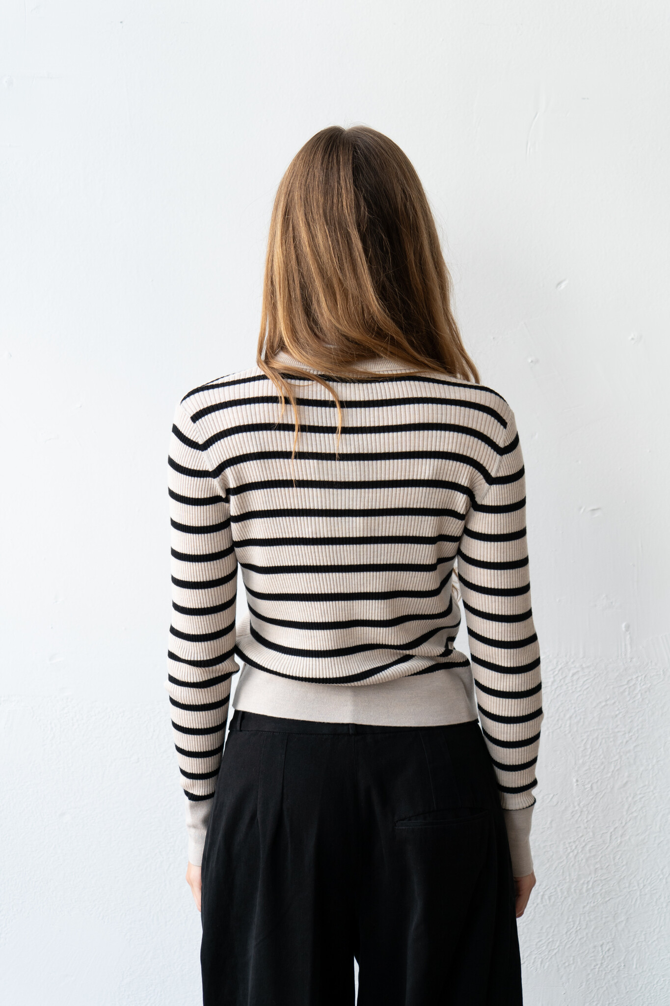 Merinos Superfine Stripe Small Juta Cardigan