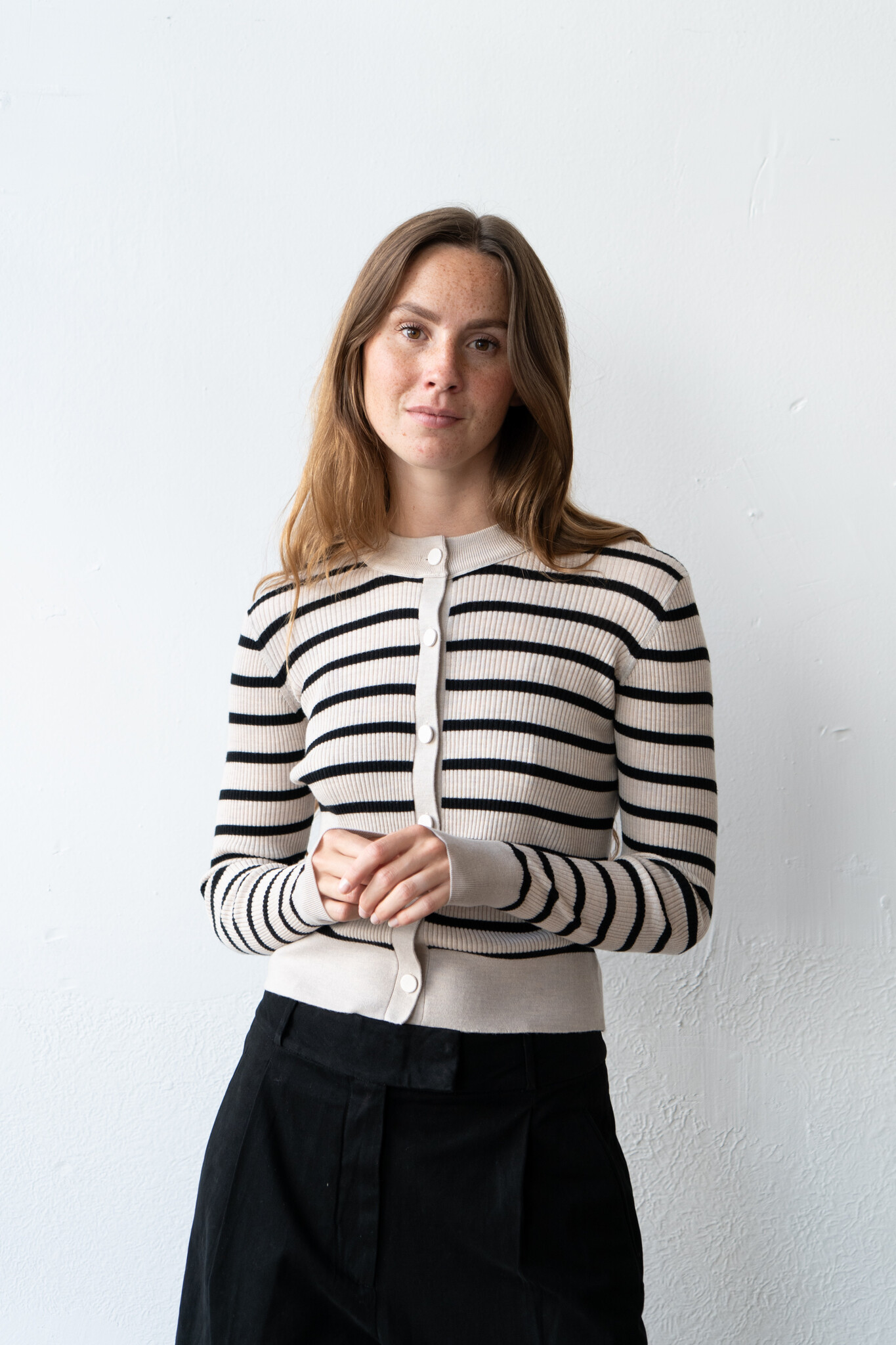 Merinos Superfine Stripe Small Juta Cardigan