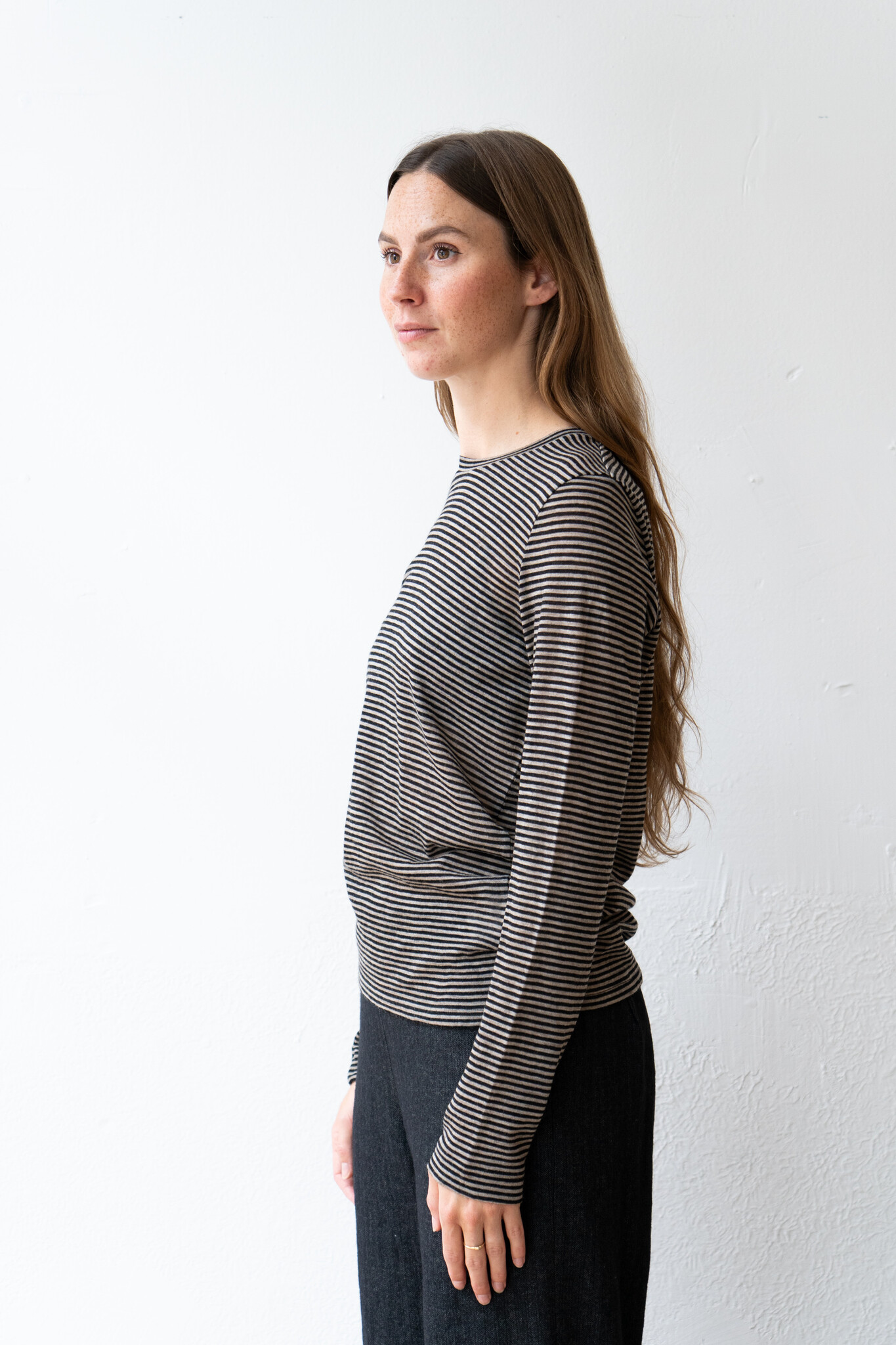 longsleeve wool black and cream stripe