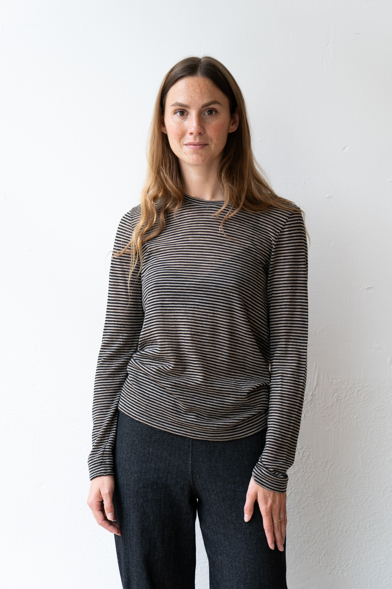 longsleeve wool black and cream stripe