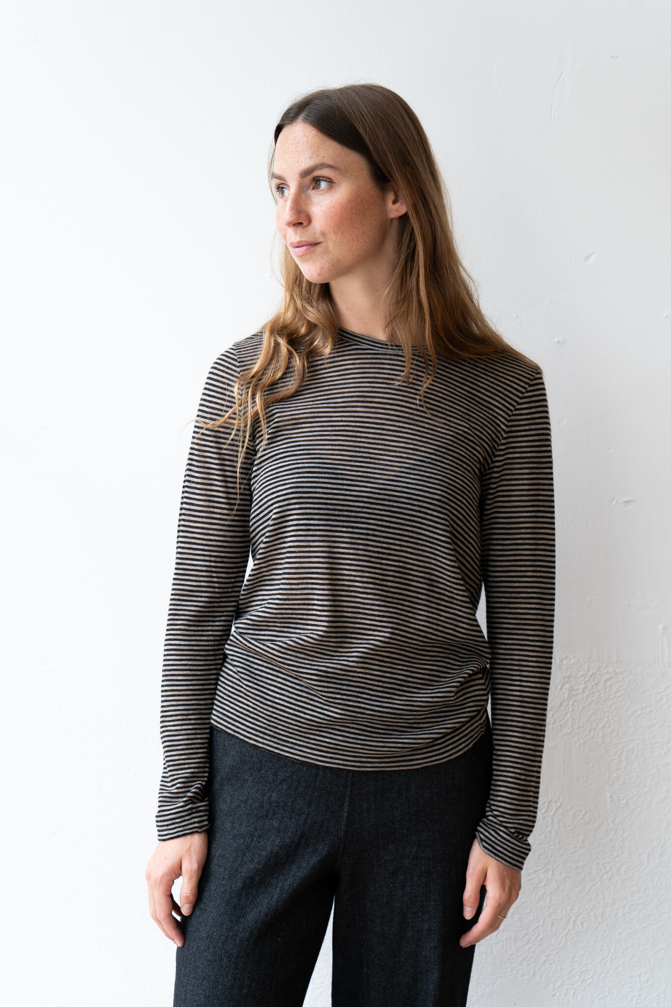 longsleeve wool black and cream stripe