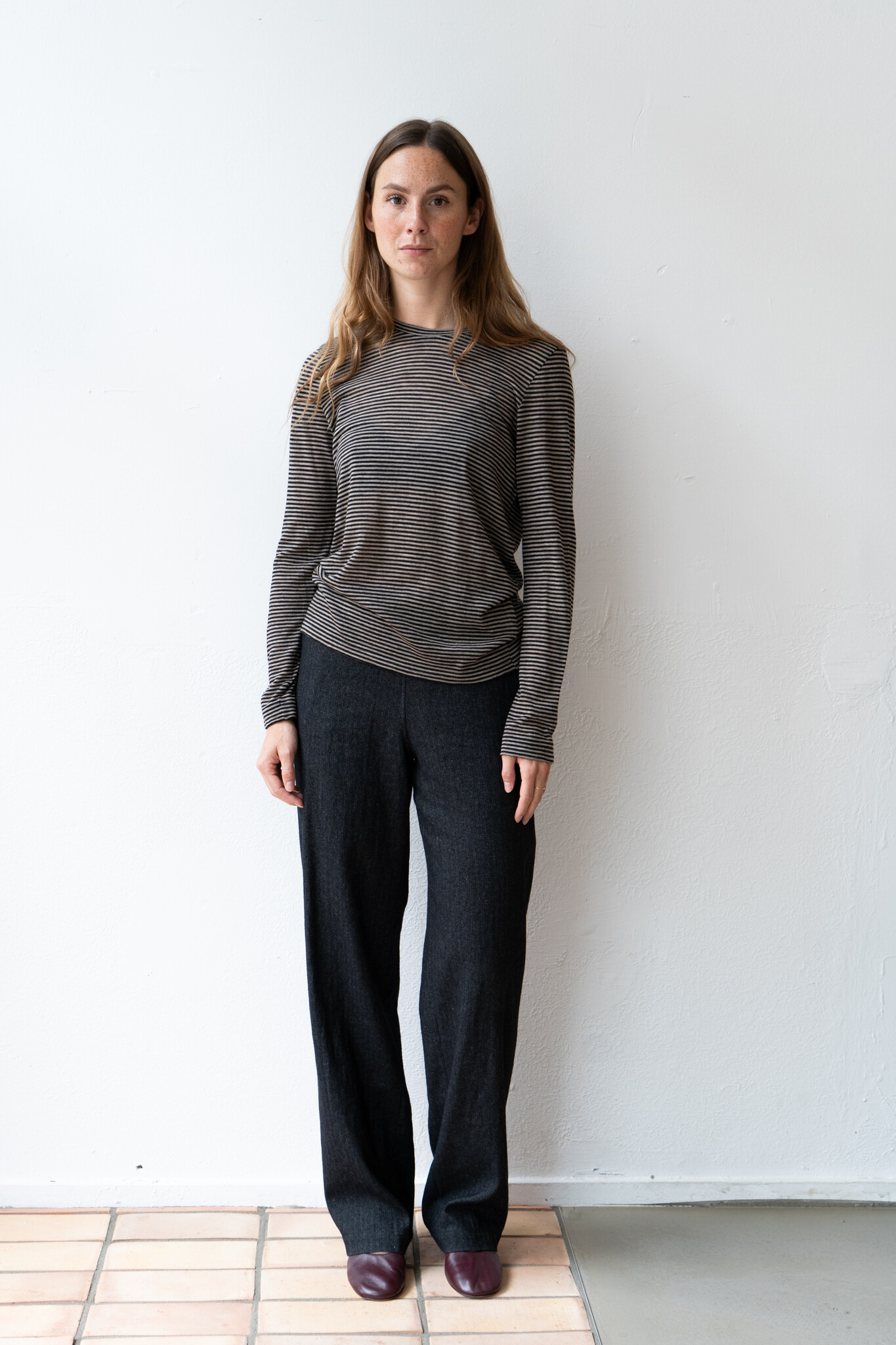 longsleeve wool black and cream stripe