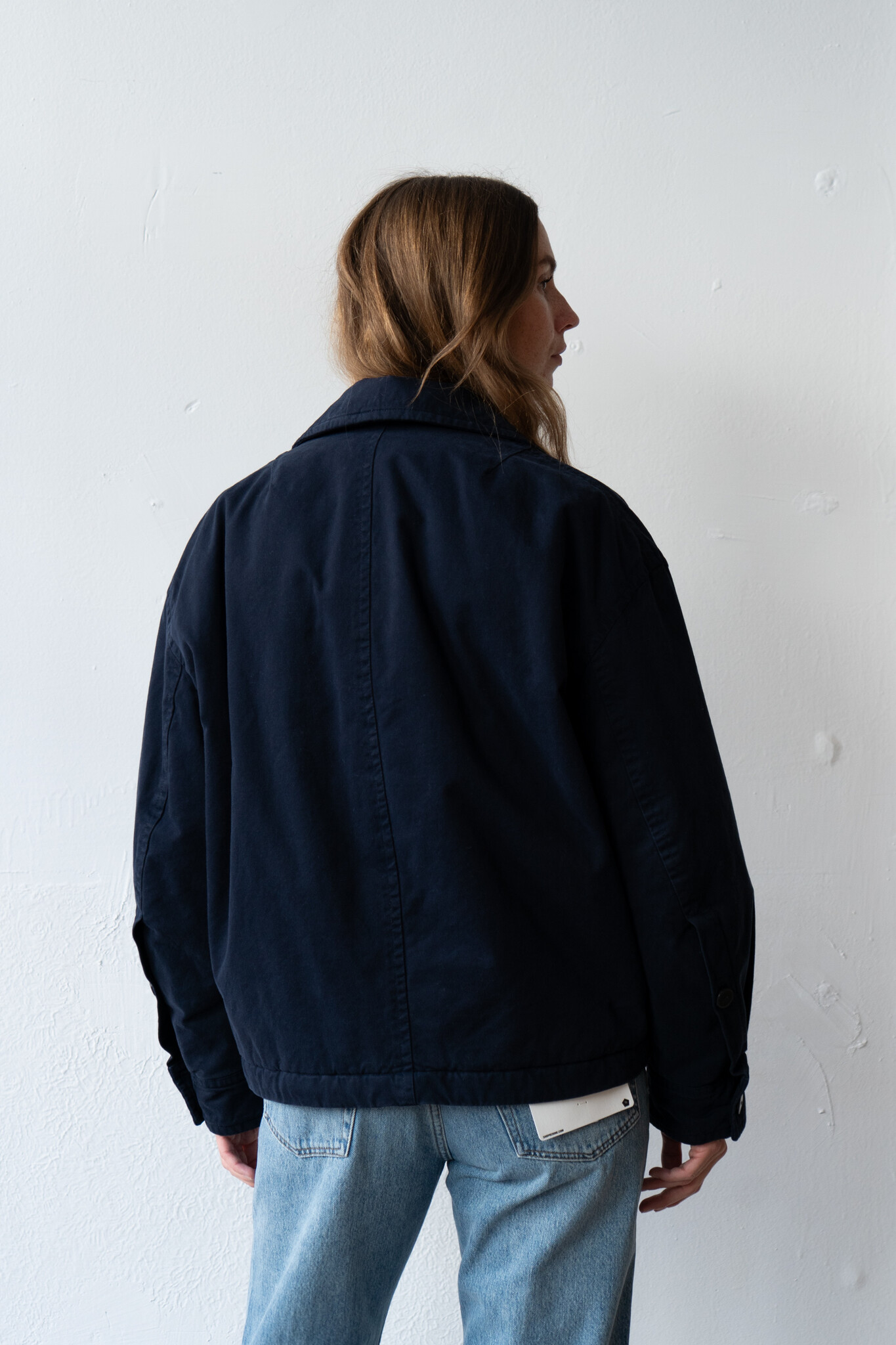 Short cotton fall jacket Navy