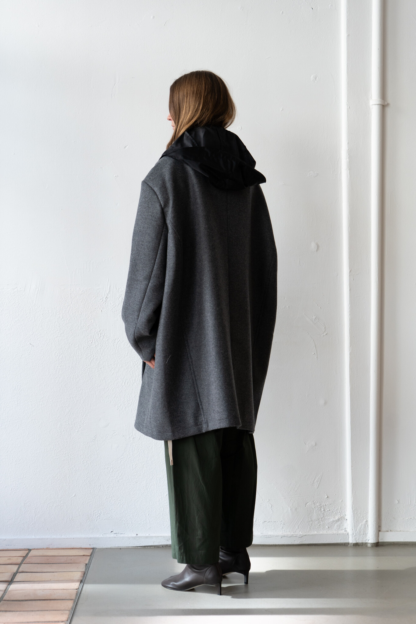 Baldwin unisex oversized pea coat grey