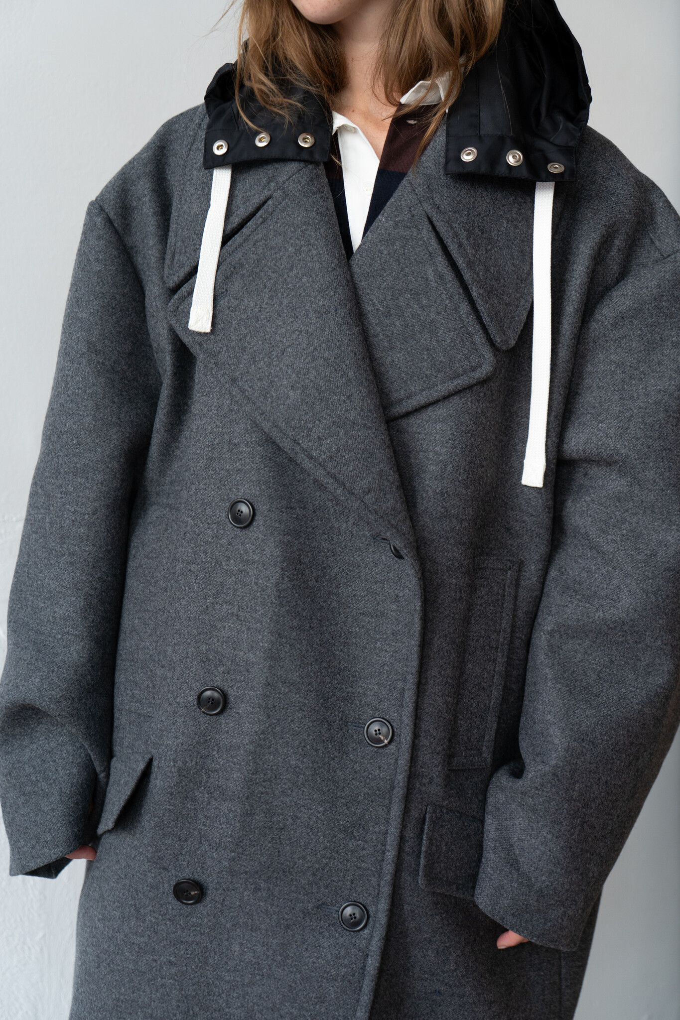 Baldwin unisex oversized pea coat grey
